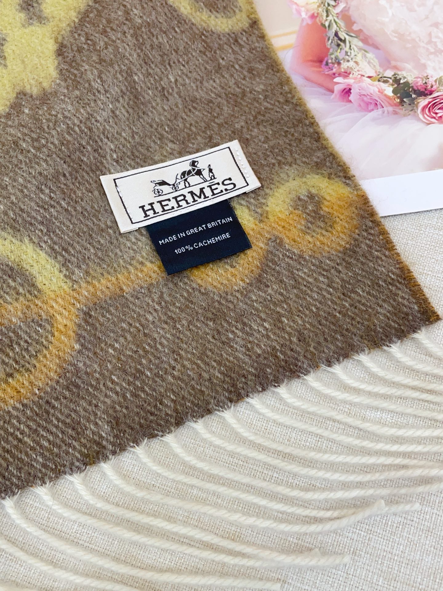 ✨✨【全羊绒款】H家新款【真皮LOGO】羊绒长巾‼️美翻了[流泪]御用殿堂级极品‼️男女同款 进口纯羊绒