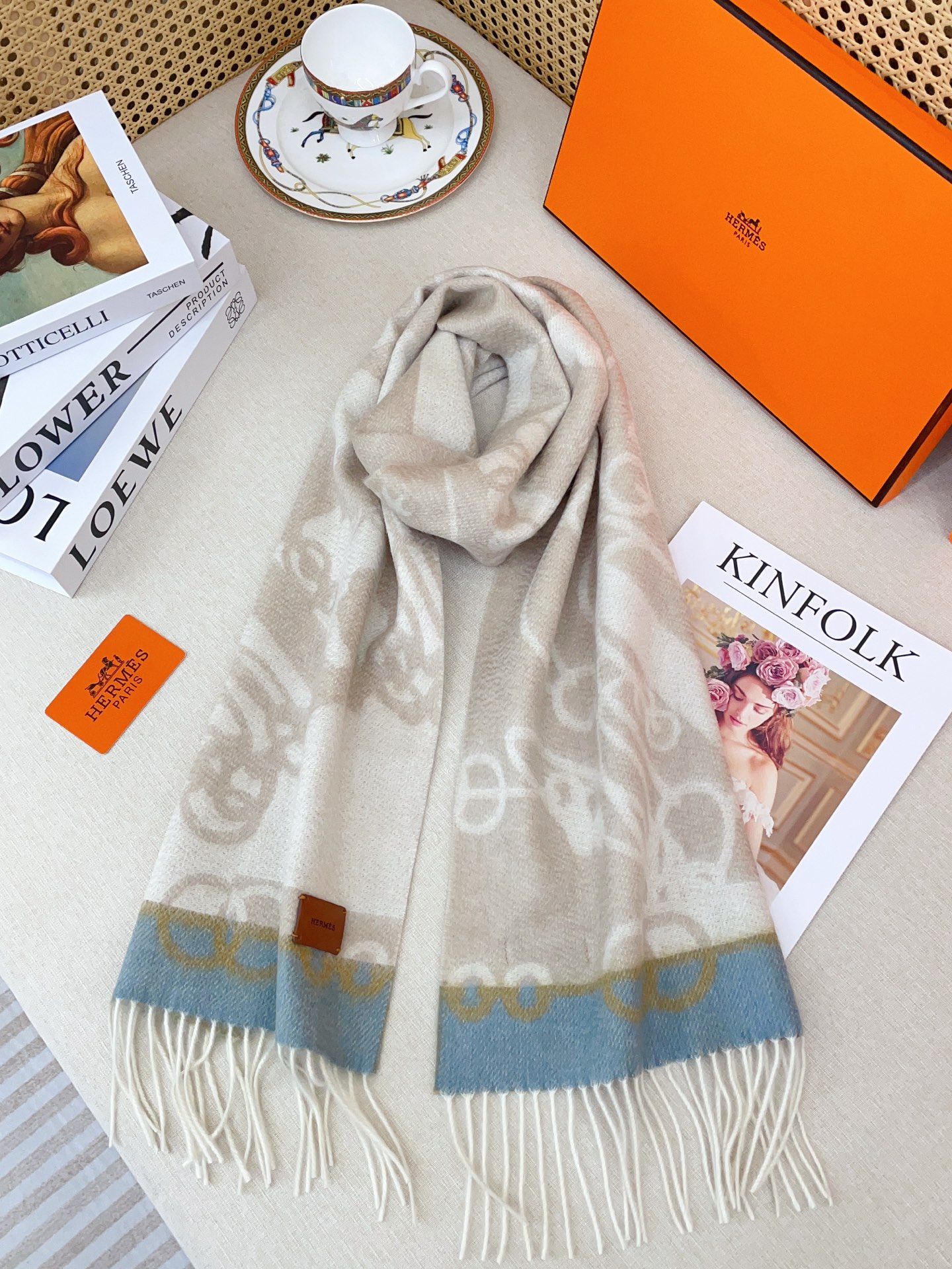 ✨✨【全羊绒款】H家新款【真皮LOGO】羊绒长巾‼️美翻了[流泪]御用殿堂级极品‼️男女同款 进口纯羊绒