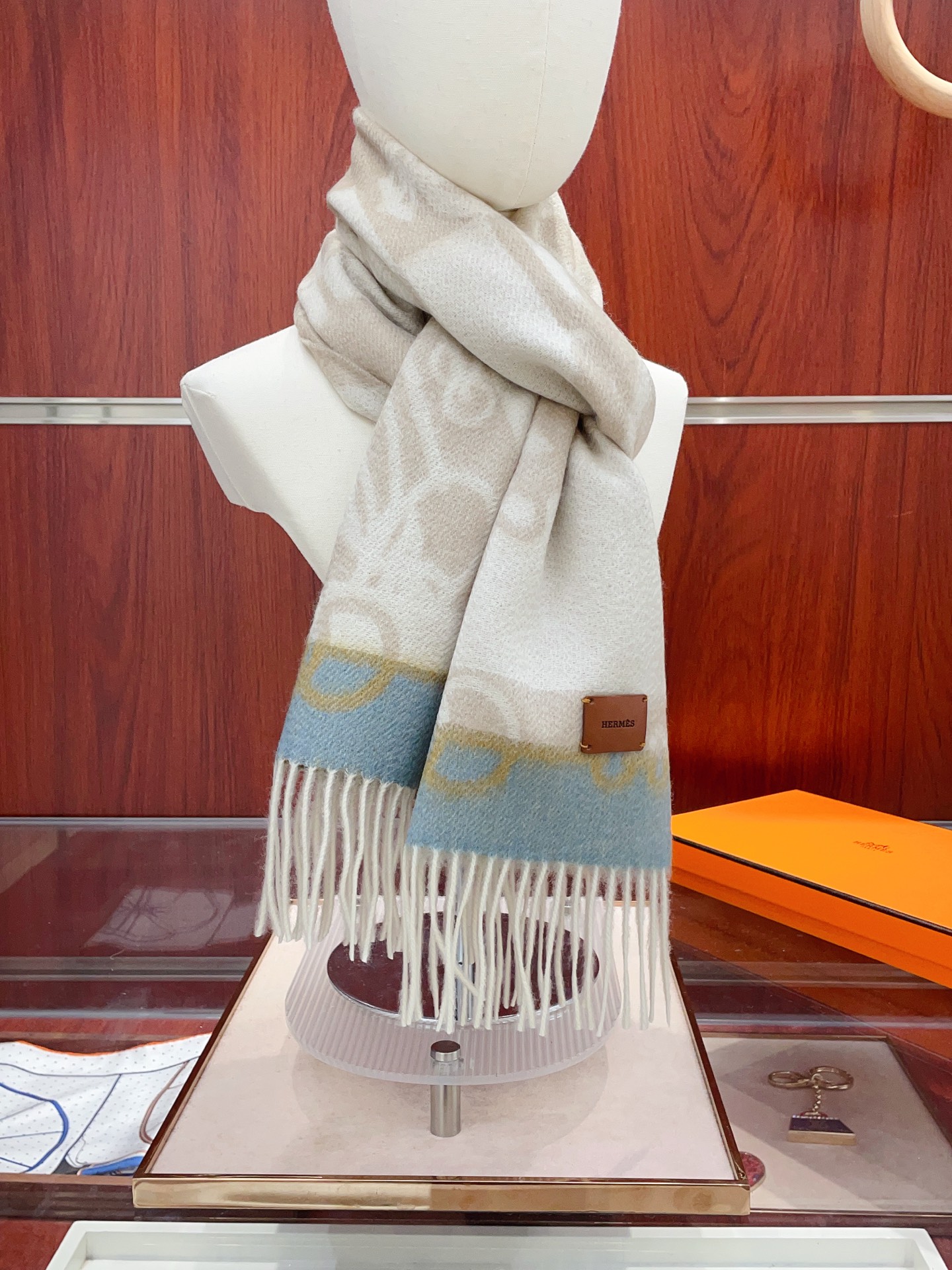 ✨✨【全羊绒款】H家新款【真皮LOGO】羊绒长巾‼️美翻了[流泪]御用殿堂级极品‼️男女同款 进口纯羊绒