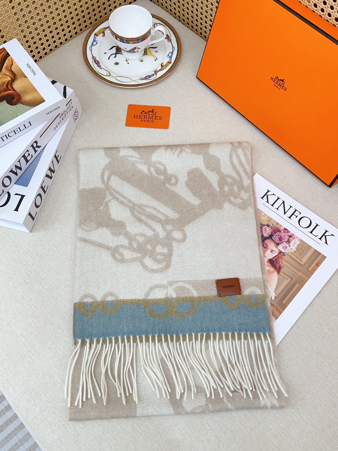 ✨✨【全羊绒款】H家新款【真皮LOGO】羊绒长巾‼️美翻了[流泪]御用殿堂级极品‼️男女同款 进口纯羊绒