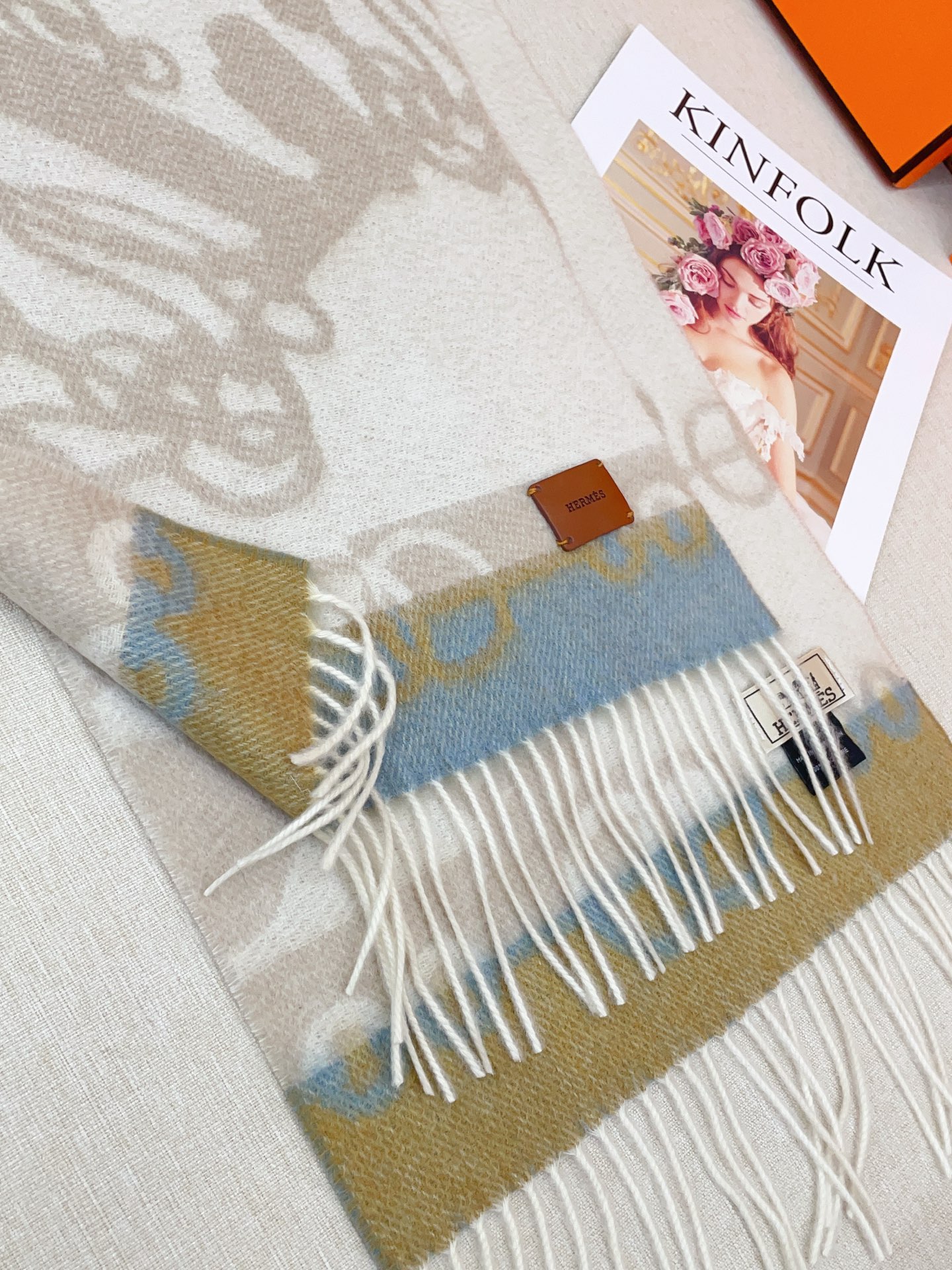 ✨✨【全羊绒款】H家新款【真皮LOGO】羊绒长巾‼️美翻了[流泪]御用殿堂级极品‼️男女同款 进口纯羊绒