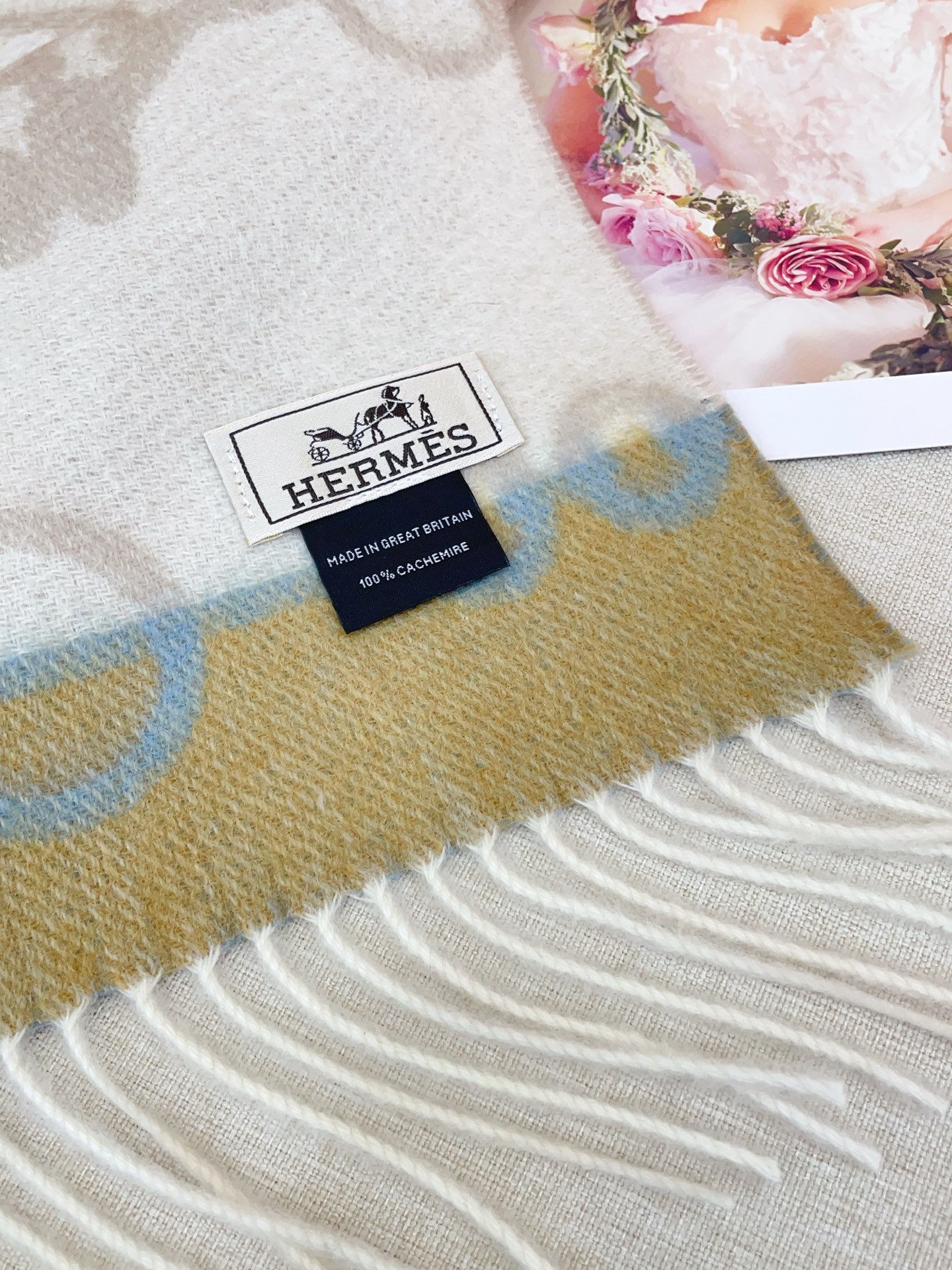 ✨✨【全羊绒款】H家新款【真皮LOGO】羊绒长巾‼️美翻了[流泪]御用殿堂级极品‼️男女同款 进口纯羊绒