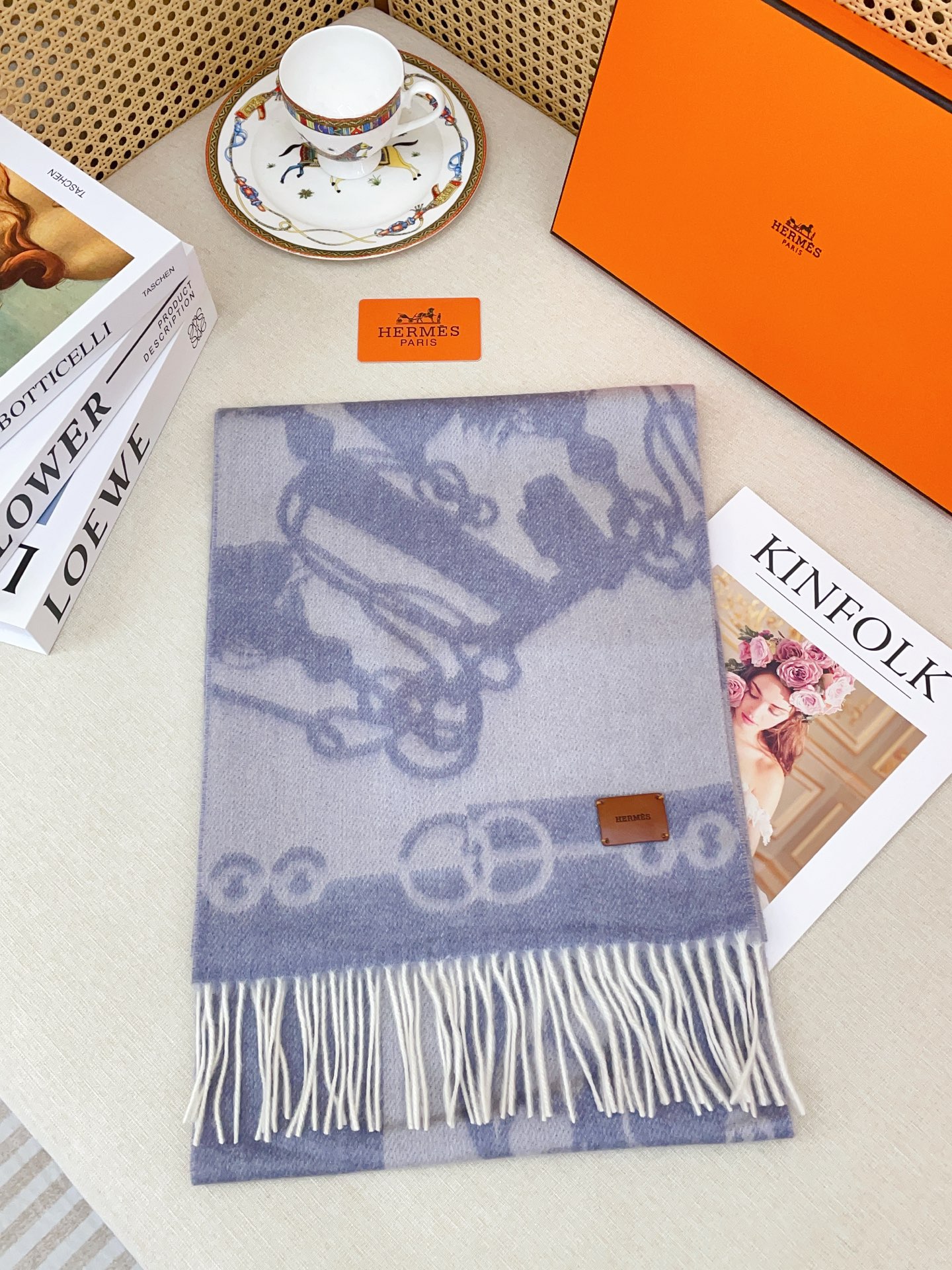 ✨✨【全羊绒款】H家新款【真皮LOGO】羊绒长巾‼️美翻了[流泪]御用殿堂级极品‼️男女同款 进口纯羊绒