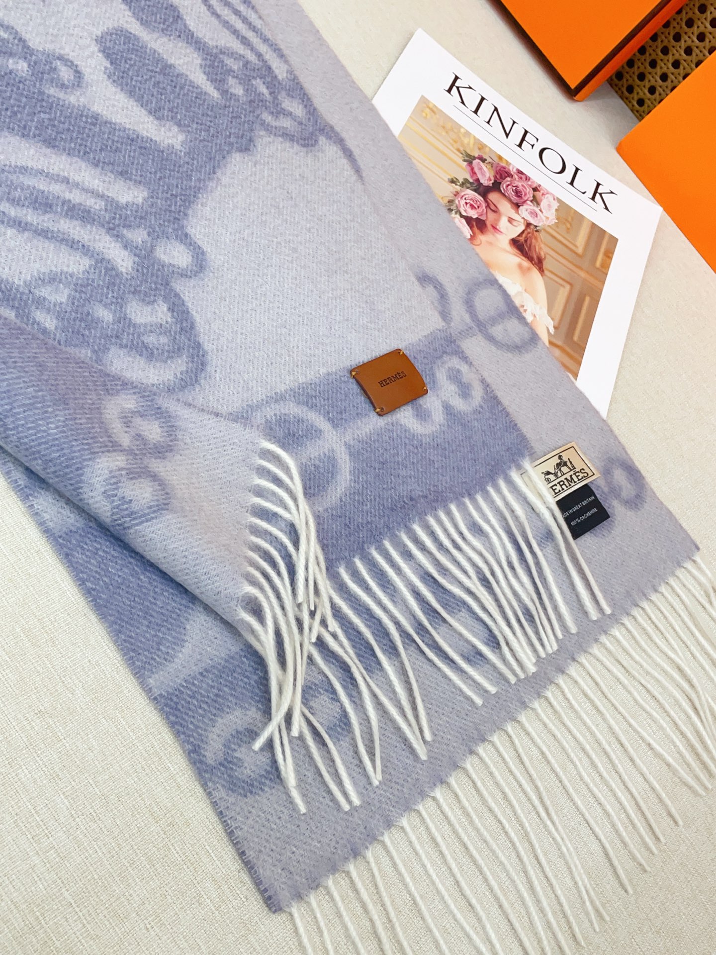 ✨✨【全羊绒款】H家新款【真皮LOGO】羊绒长巾‼️美翻了[流泪]御用殿堂级极品‼️男女同款 进口纯羊绒