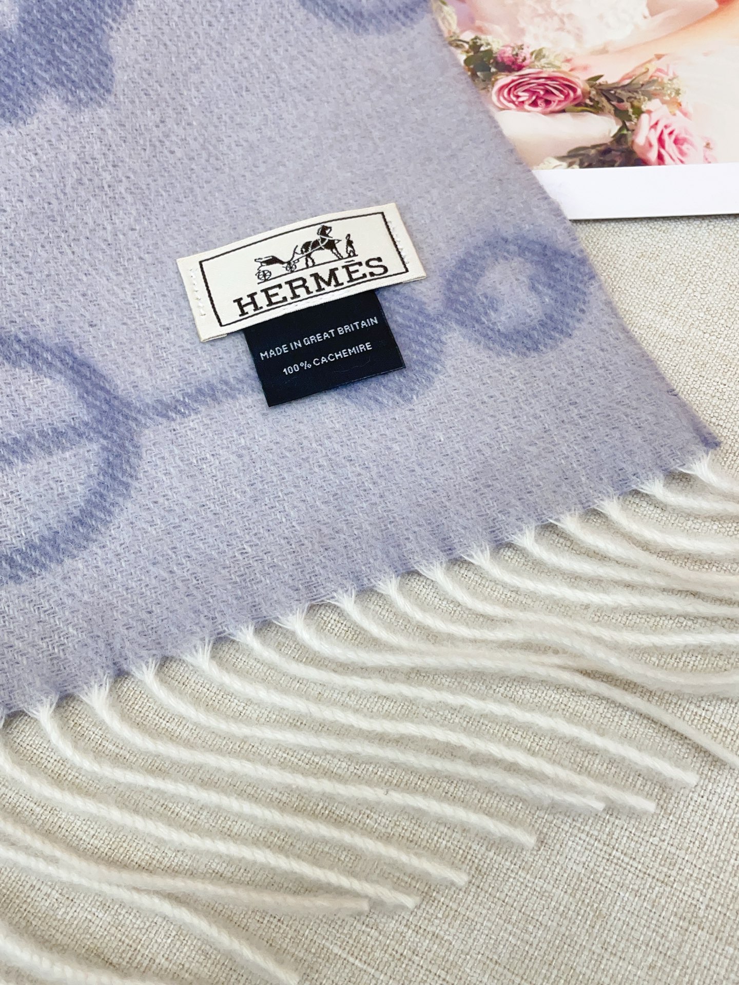 ✨✨【全羊绒款】H家新款【真皮LOGO】羊绒长巾‼️美翻了[流泪]御用殿堂级极品‼️男女同款 进口纯羊绒