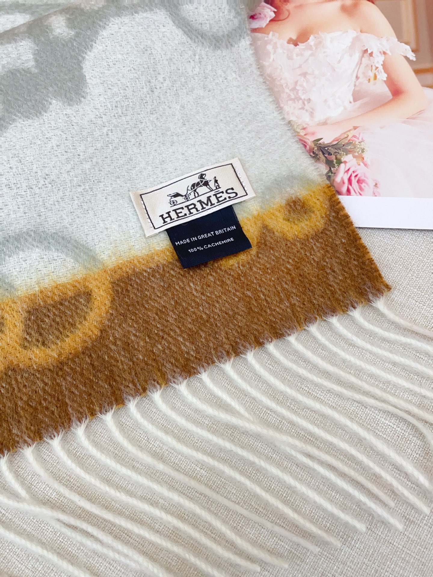 ✨✨【全羊绒款】H家新款【真皮LOGO】羊绒长巾‼️美翻了[流泪]御用殿堂级极品‼️男女同款 进口纯羊绒