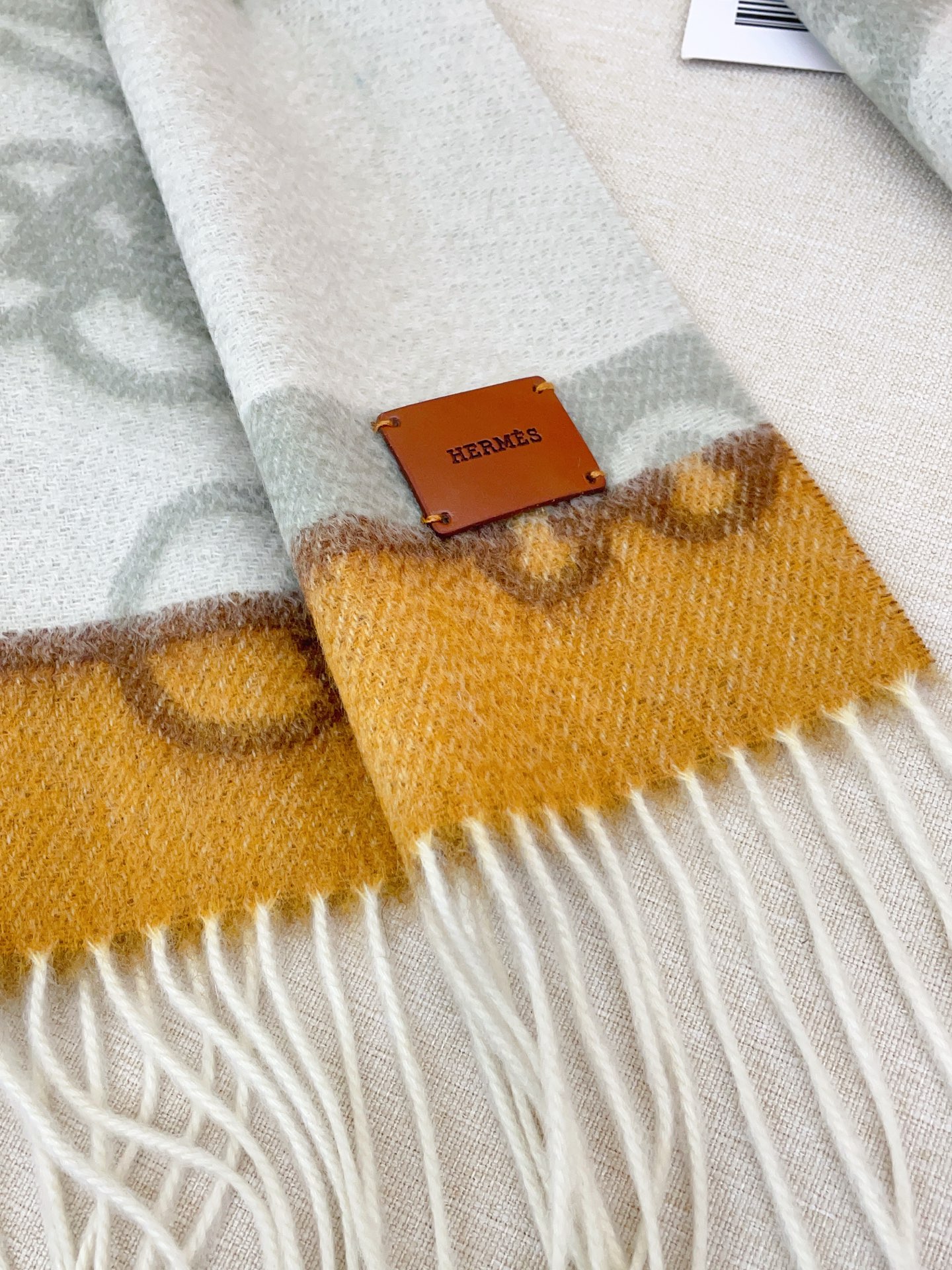 ✨✨【全羊绒款】H家新款【真皮LOGO】羊绒长巾‼️美翻了[流泪]御用殿堂级极品‼️男女同款 进口纯羊绒