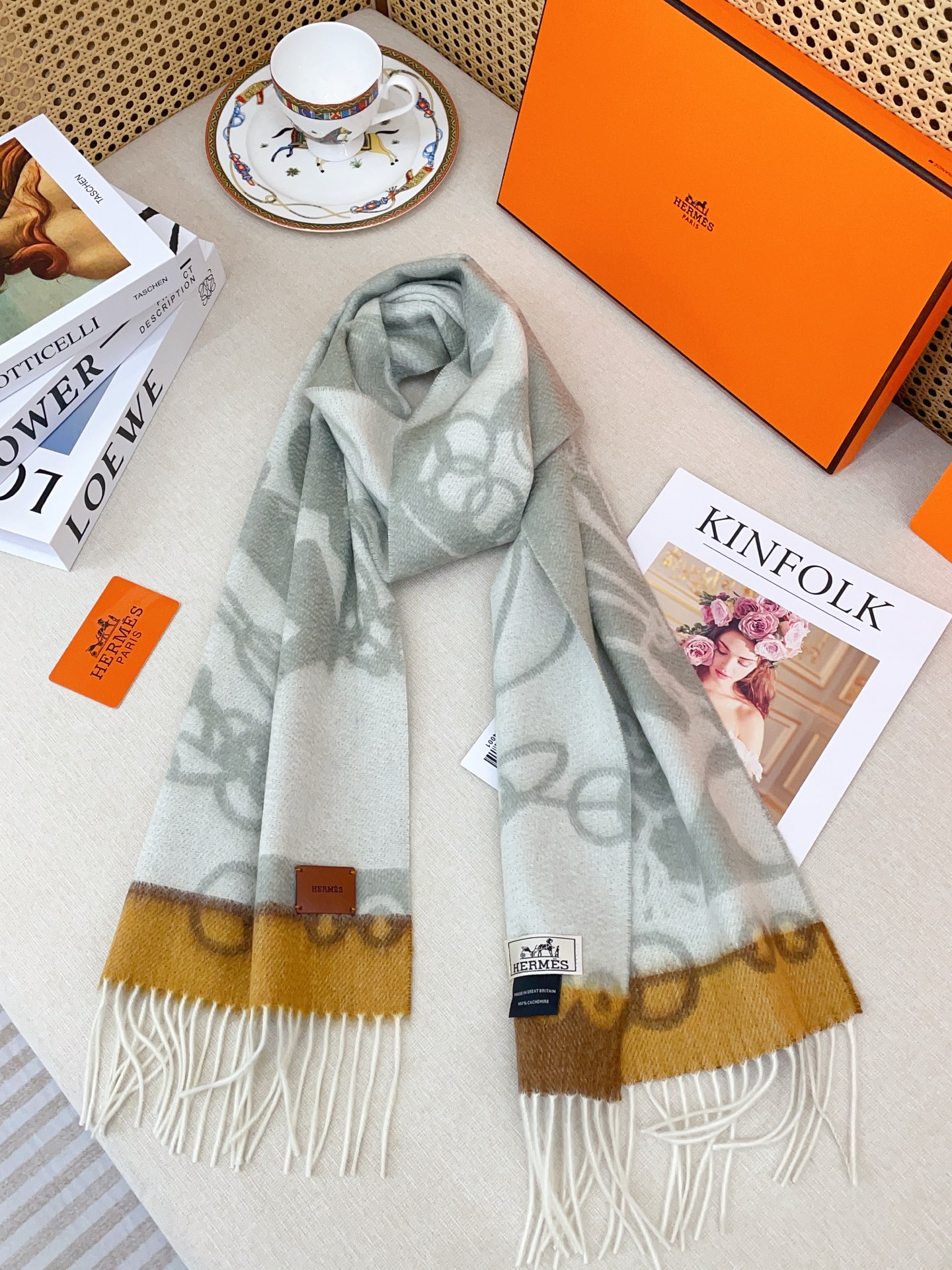 ✨✨【全羊绒款】H家新款【真皮LOGO】羊绒长巾‼️美翻了[流泪]御用殿堂级极品‼️男女同款 进口纯羊绒