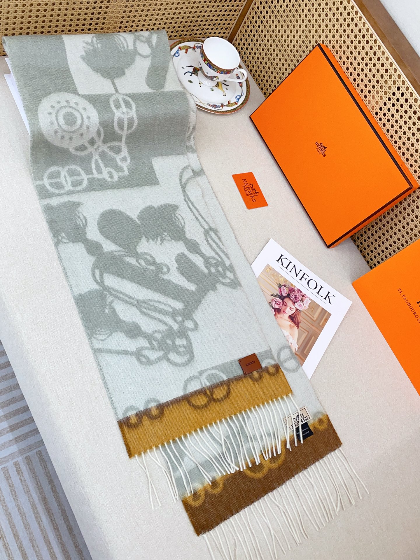 ✨✨【全羊绒款】H家新款【真皮LOGO】羊绒长巾‼️美翻了[流泪]御用殿堂级极品‼️男女同款 进口纯羊绒