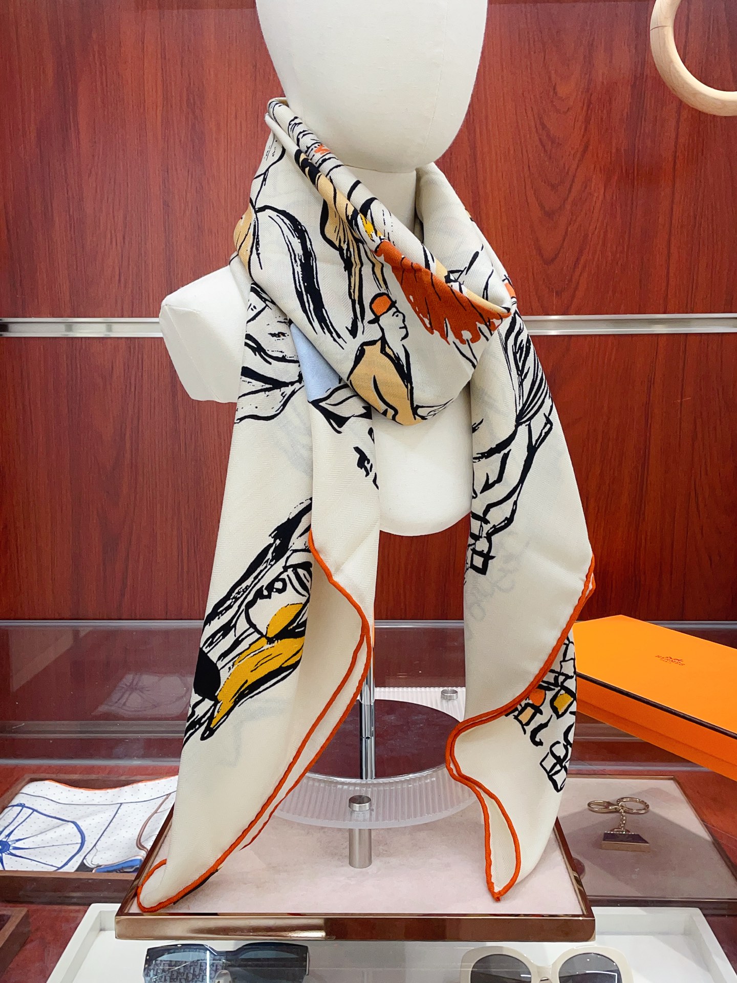 ✨✨【5️⃣色品质 双面同色 丝毛款】H家羊绒新款 买了都说好看‼️推荐💕【遛马场 140】羊绒方巾‼️