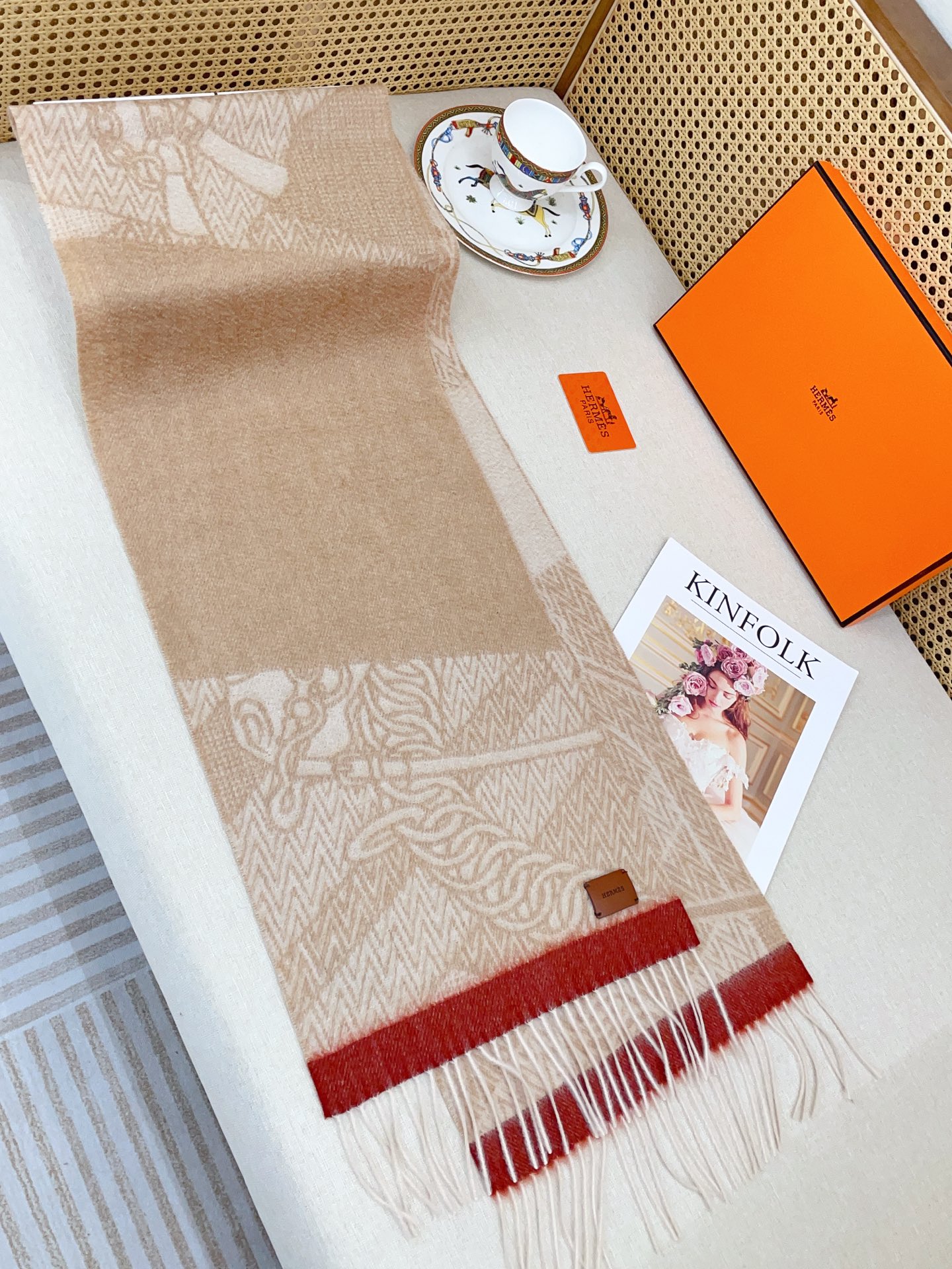 ✨✨【全羊绒款】H家新款【真皮LOGO】羊绒长巾‼️美翻了[流泪]御用殿堂级极品‼️男女同款 进口纯羊绒