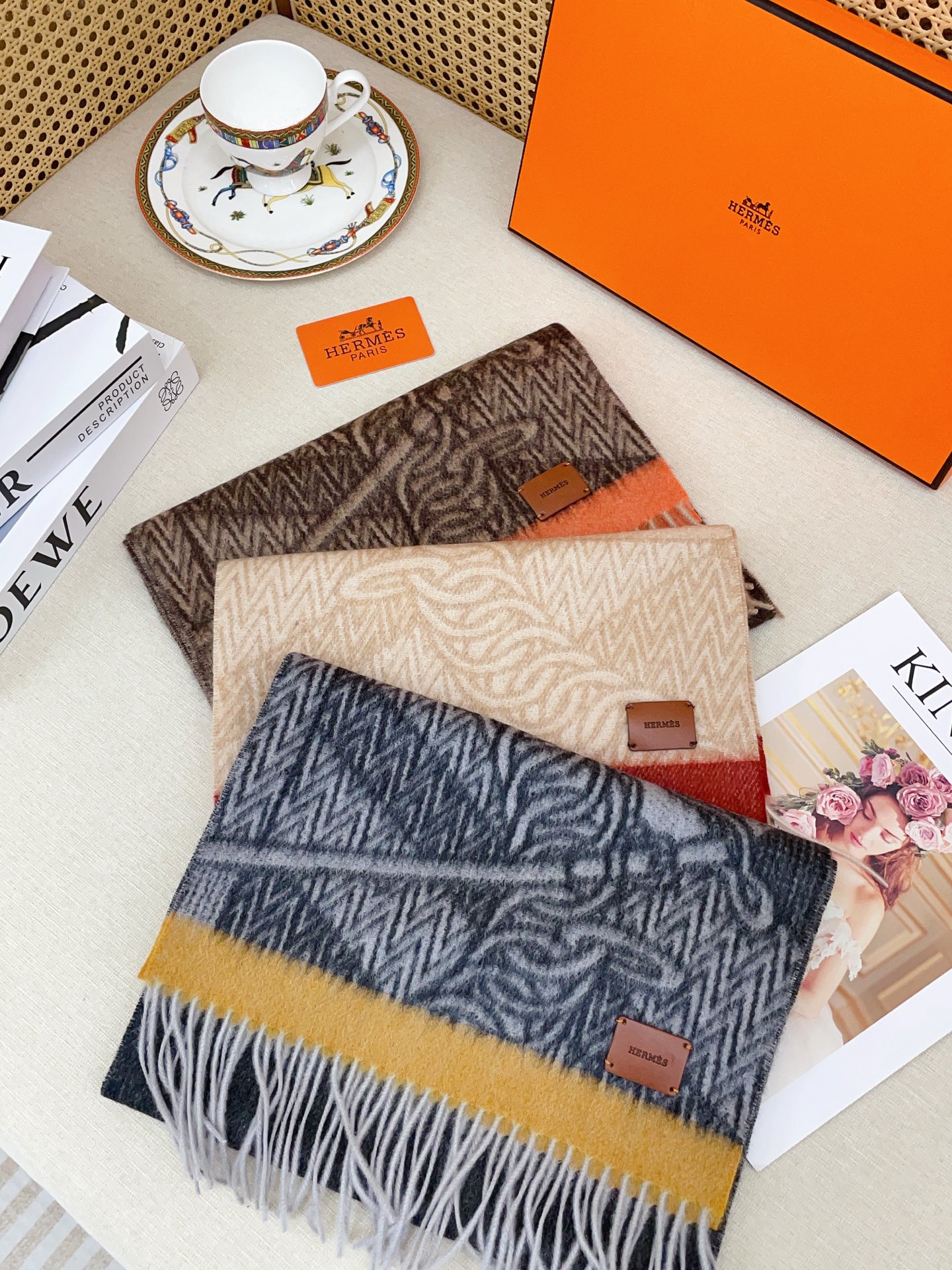 ✨✨【全羊绒款】H家新款【真皮LOGO】羊绒长巾‼️美翻了[流泪]御用殿堂级极品‼️男女同款 进口纯羊绒