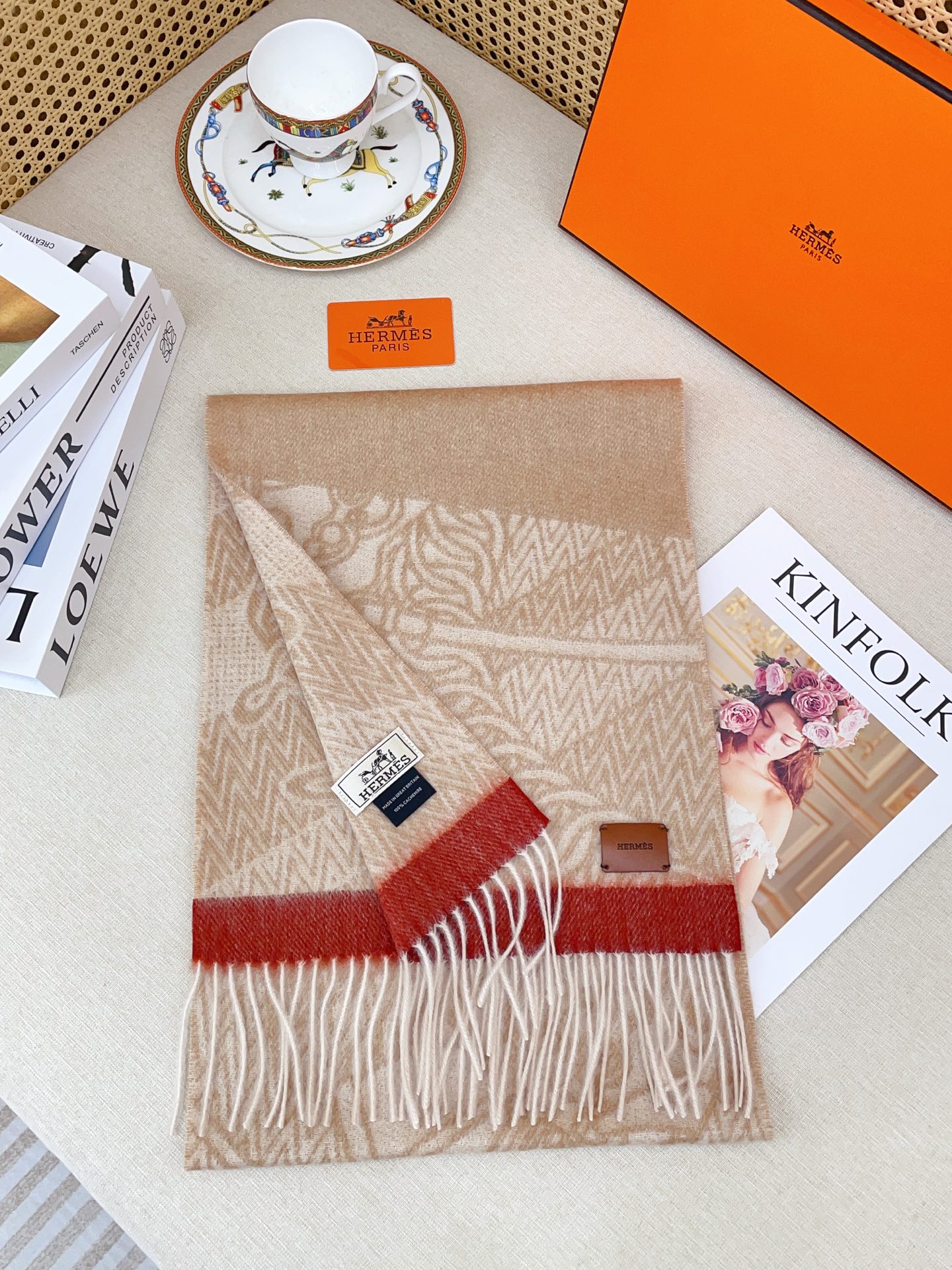 ✨✨【全羊绒款】H家新款【真皮LOGO】羊绒长巾‼️美翻了[流泪]御用殿堂级极品‼️男女同款 进口纯羊绒