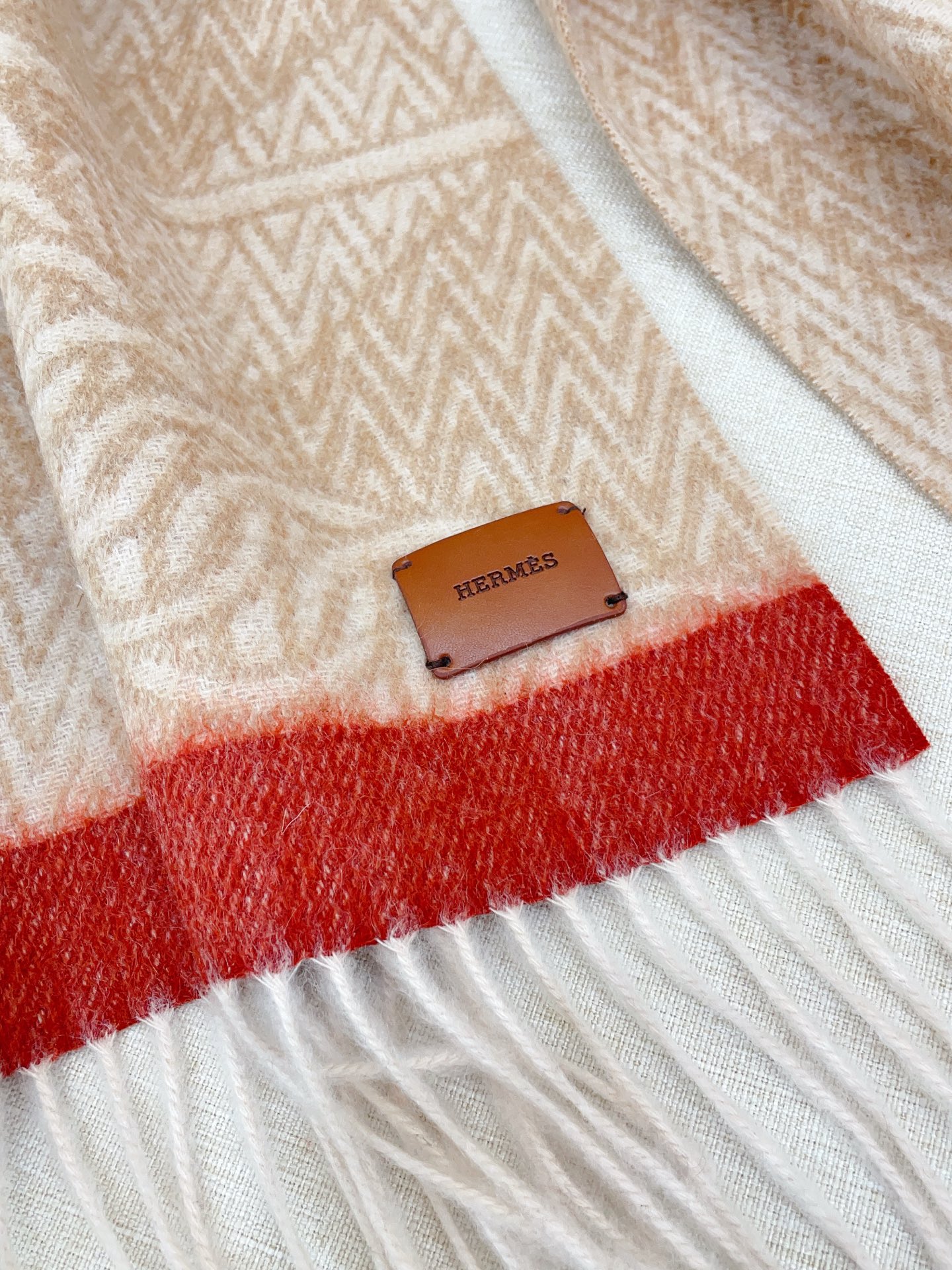 ✨✨【全羊绒款】H家新款【真皮LOGO】羊绒长巾‼️美翻了[流泪]御用殿堂级极品‼️男女同款 进口纯羊绒