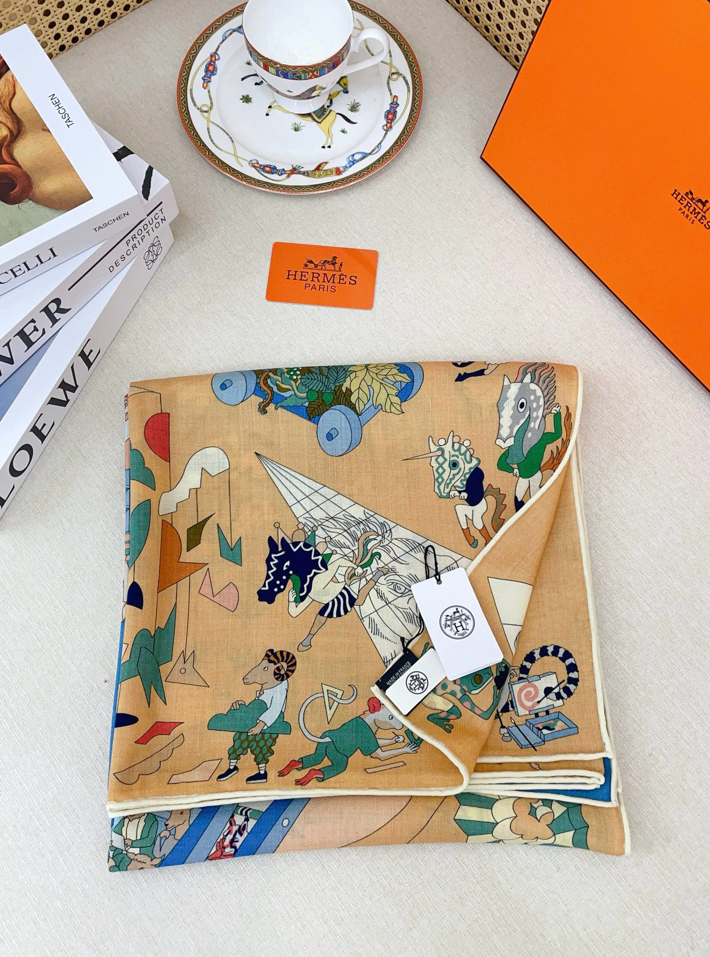 ✨✨【双面同色 丝毛款】H家羊绒新款 买了都说好看‼️推荐💕【马术学院 140】羊绒方巾‼️H家ZG爆款