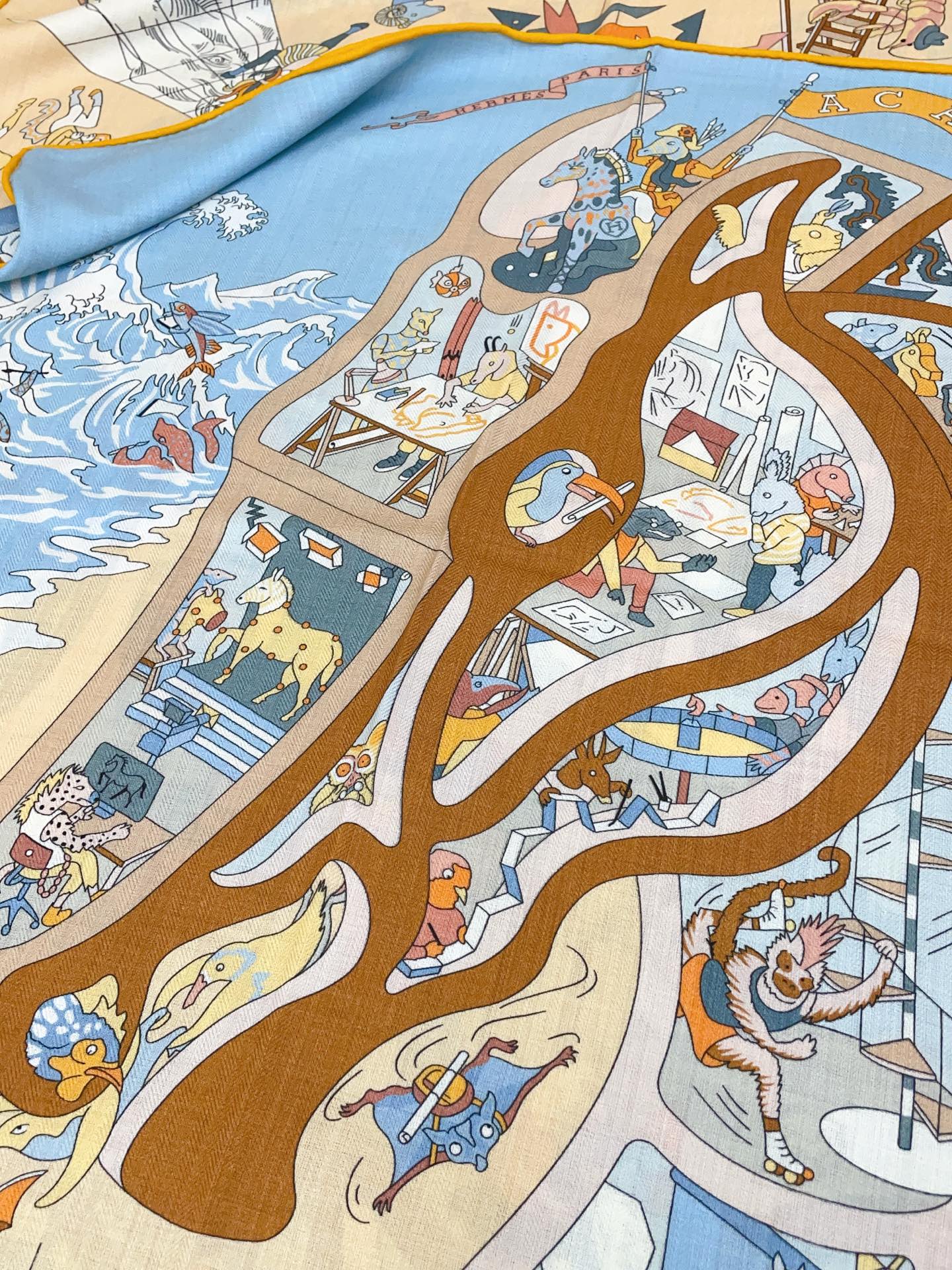 ✨✨【双面同色 丝毛款】H家羊绒新款 买了都说好看‼️推荐💕【马术学院 140】羊绒方巾‼️H家ZG爆款