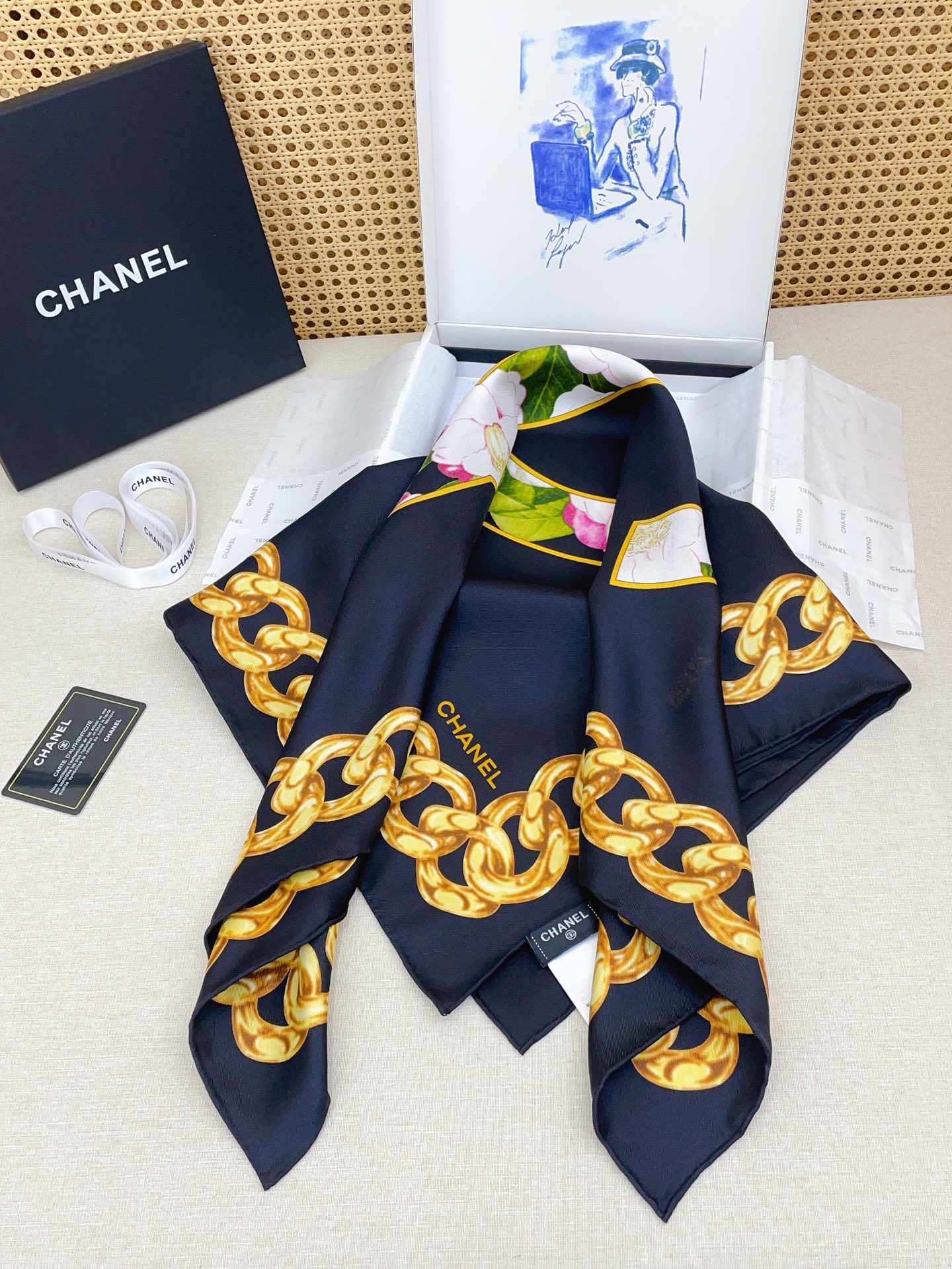 ✨✨【18姆米 双面同色】新款小香‼️美翻了[流泪]最新御用殿堂级极品‼️经典元素图案设计风格❗️美丽至