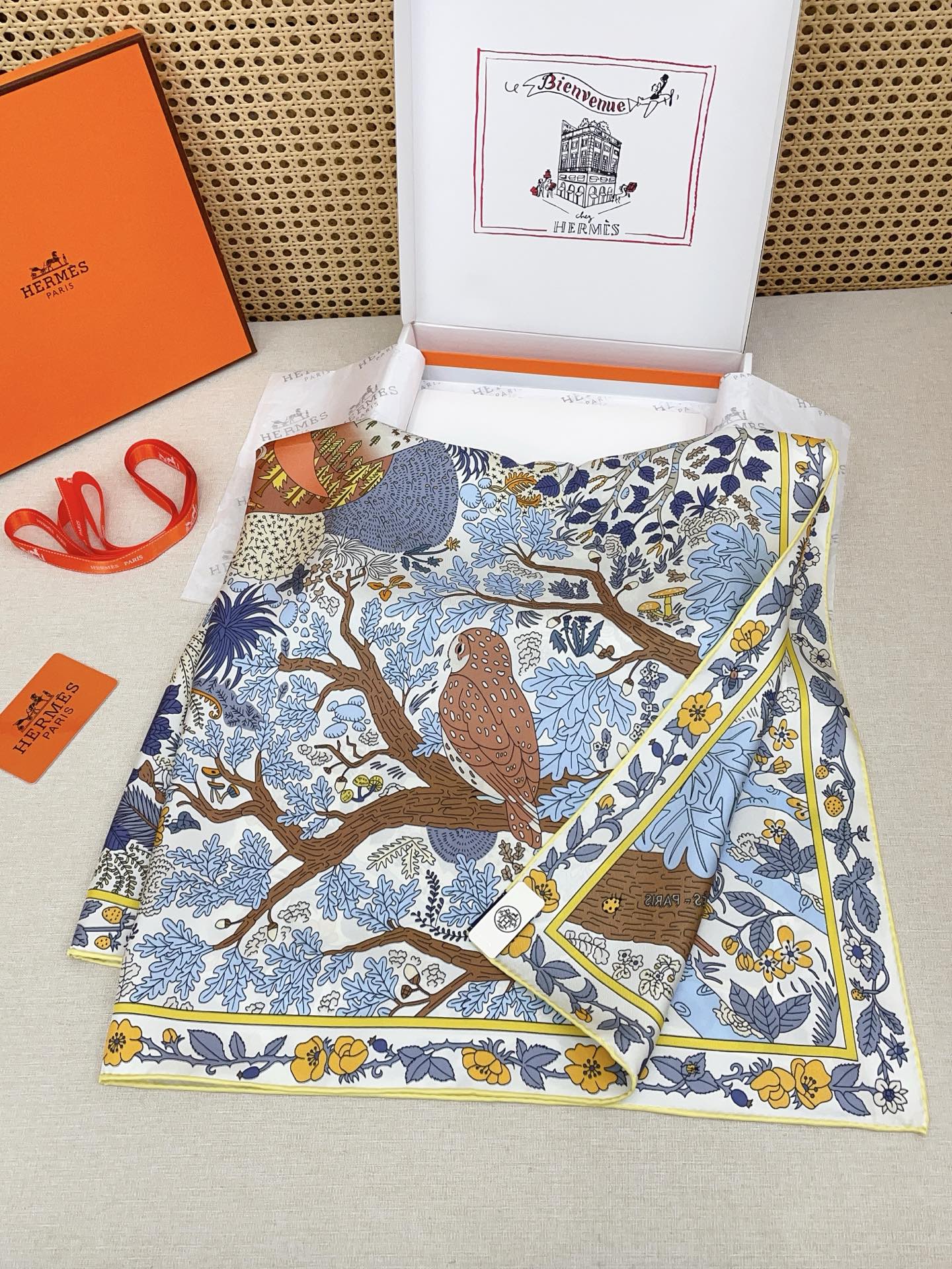 ✨✨【18姆米 双面同色】H**S真丝新款🆕👏👏买了都说好看‼️推荐💕【于月神之怀 90】真丝方巾，顶级