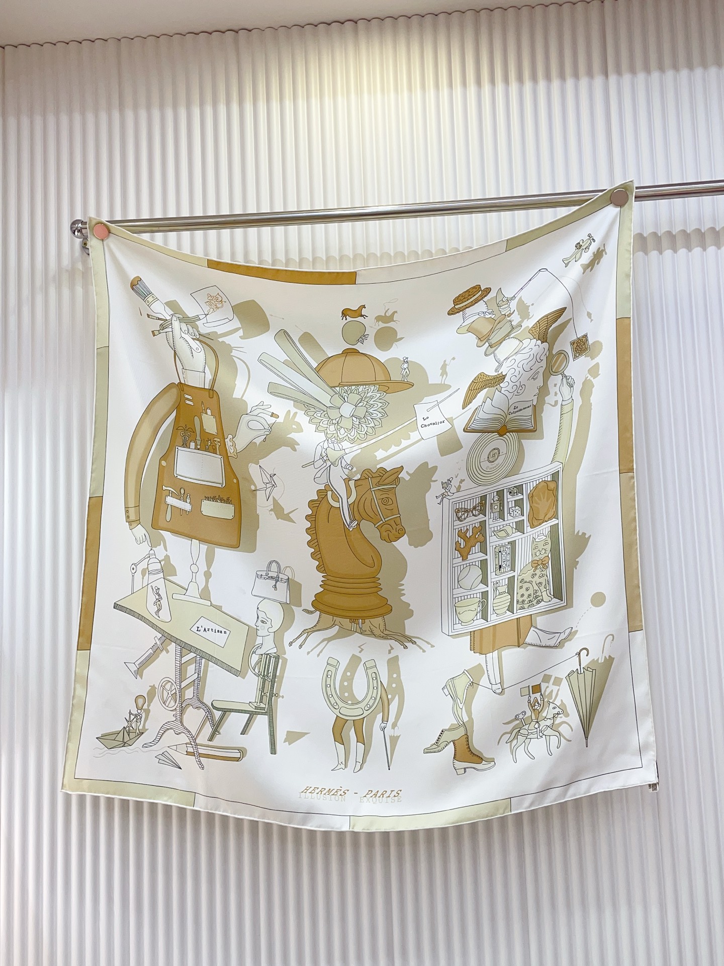 ✨✨【18姆米 双面同色】H**S真丝新款🆕👏👏买了都说好看‼️推荐💕【精巧错觉 90】真丝方巾，顶级工