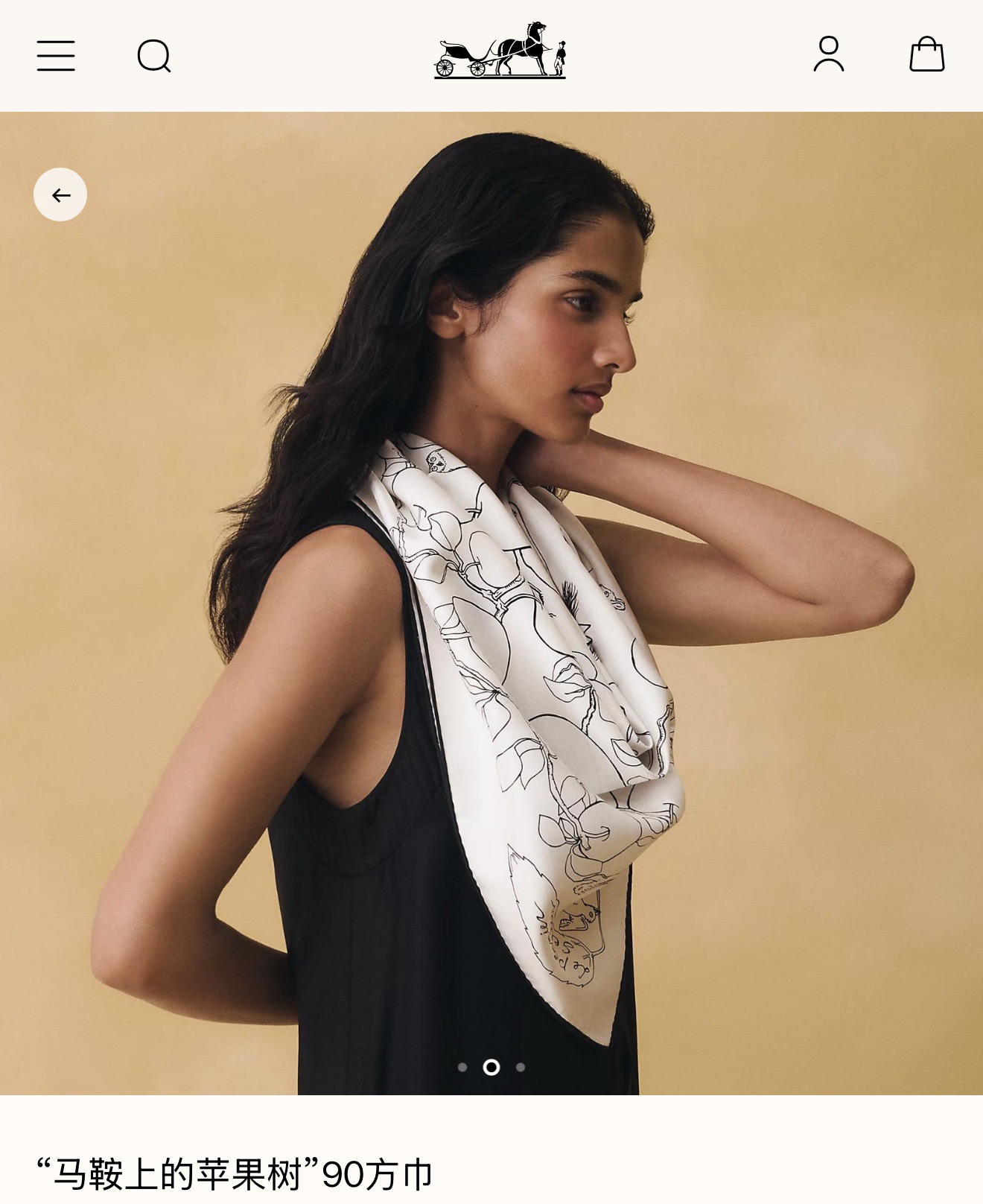 ✨✨【18姆米 双面同色】H**S真丝新款🆕👏👏买了都说好看‼️推荐💕【马鞍上的苹果树 90】真丝方巾，