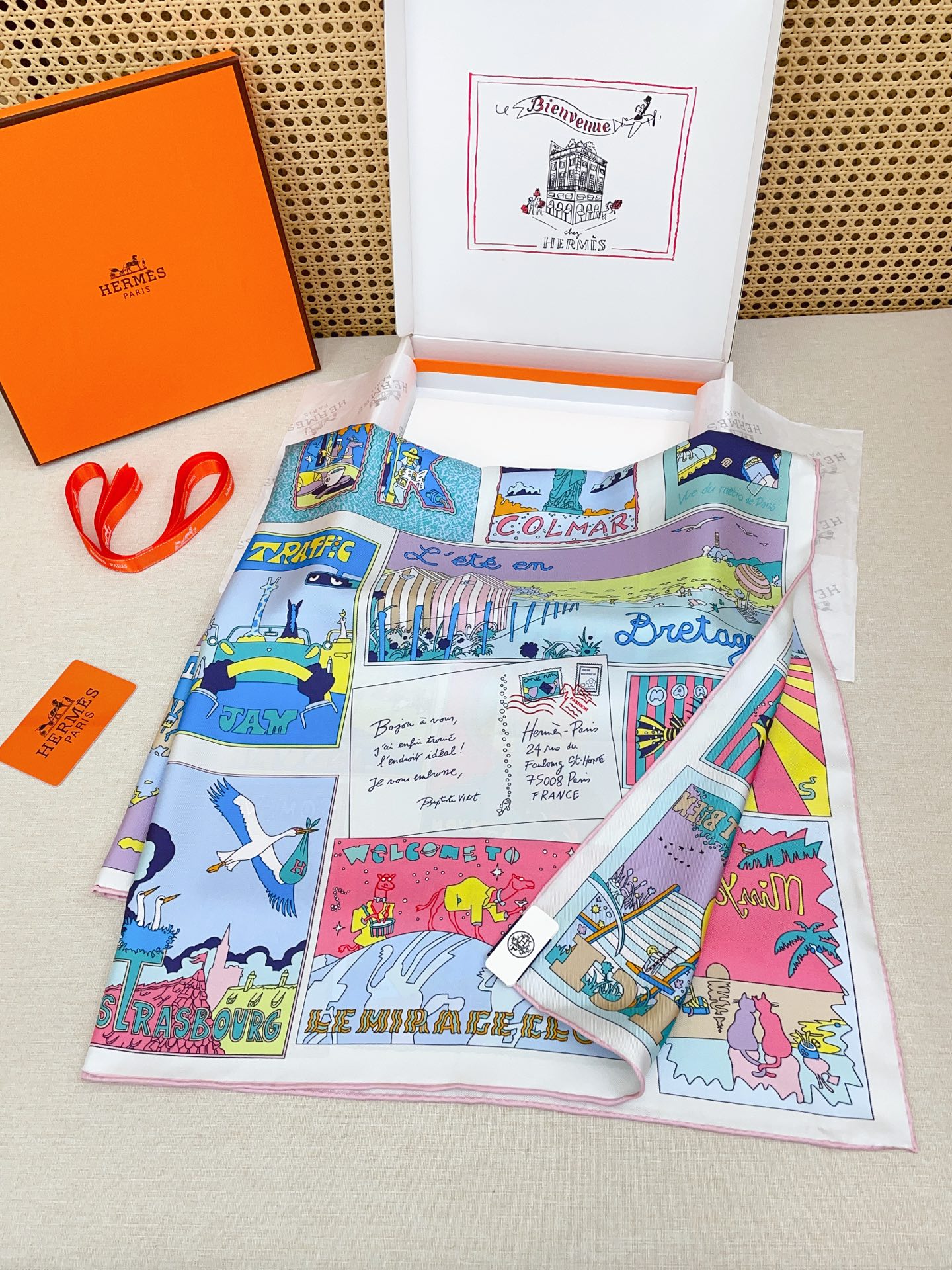 ✨✨【18姆米 双面同色】H**S真丝新款🆕👏👏买了都说好看‼️推荐💕【乐享天地 90】真丝方巾，顶级工