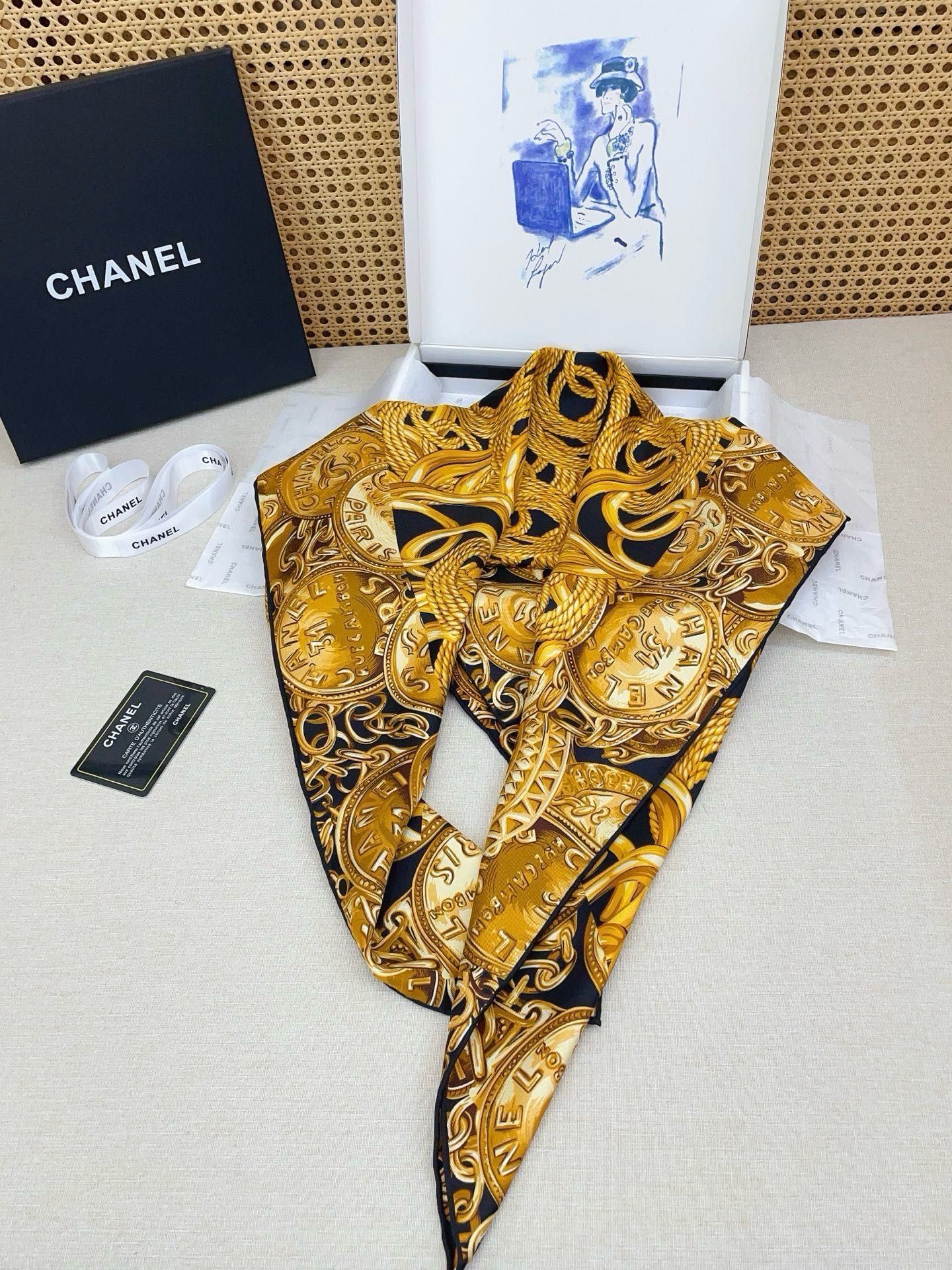 ✨✨【18姆米 双面同色】新款小香‼️美翻了[流泪]最新御用殿堂级极品‼️经典元素图案设计风格❗️美丽至