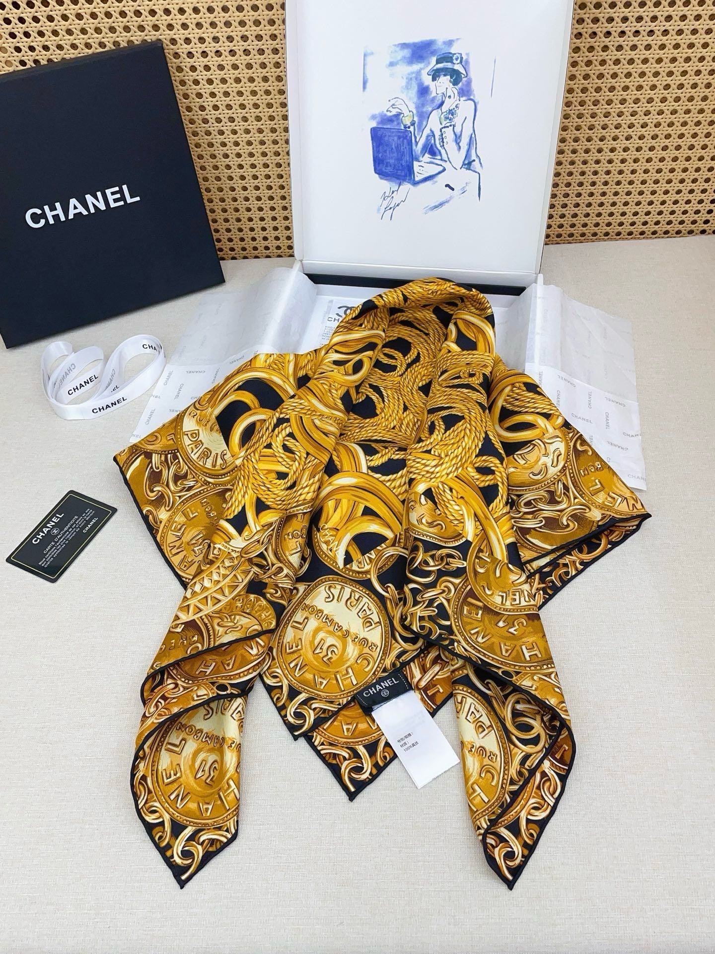 ✨✨【18姆米 双面同色】新款小香‼️美翻了[流泪]最新御用殿堂级极品‼️经典元素图案设计风格❗️美丽至