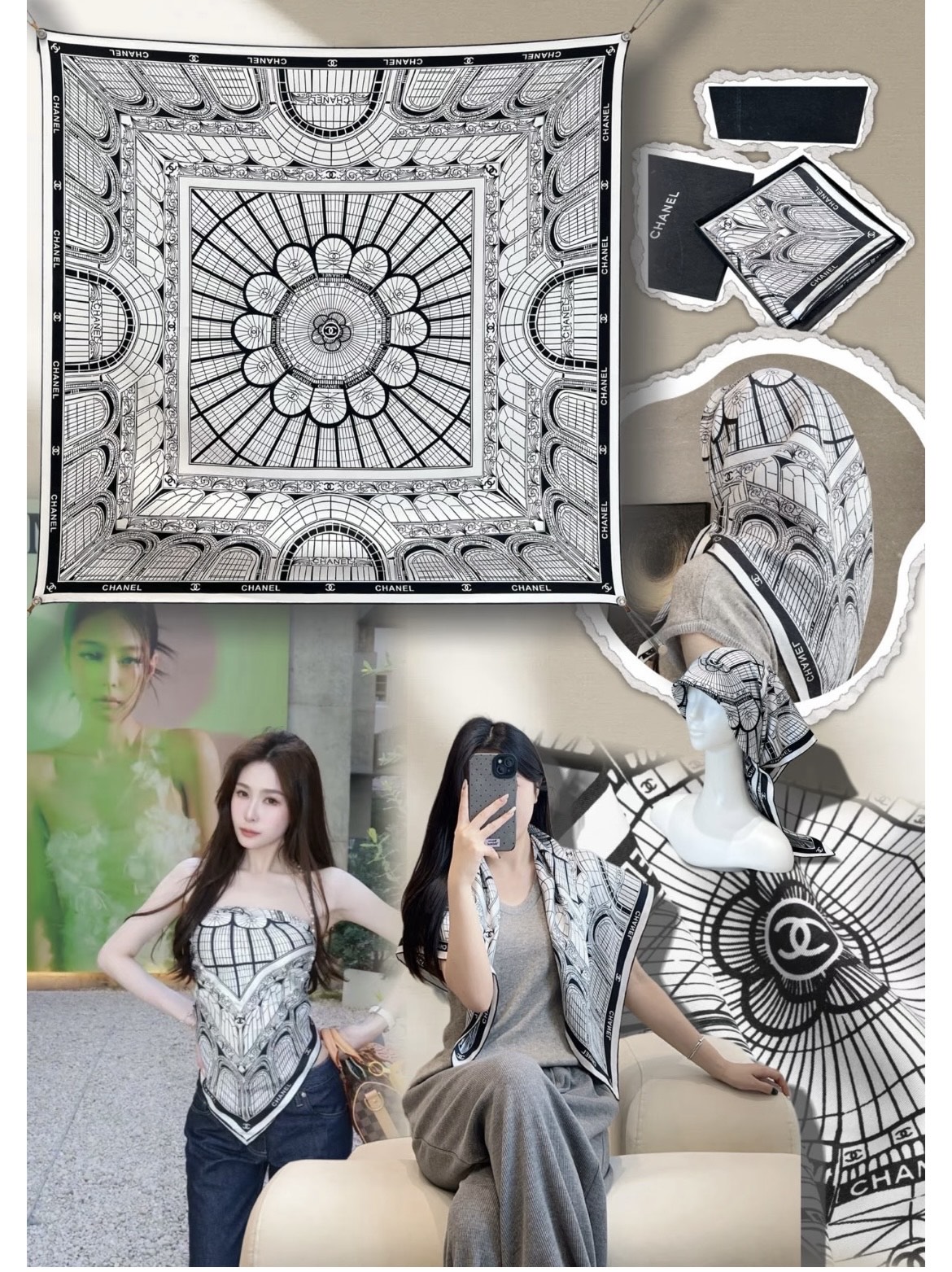 ✨✨【18姆米 双面同色】新款小香‼️美翻了[流泪]最新御用殿堂级极品‼️经典元素图案设计风格❗️美丽至