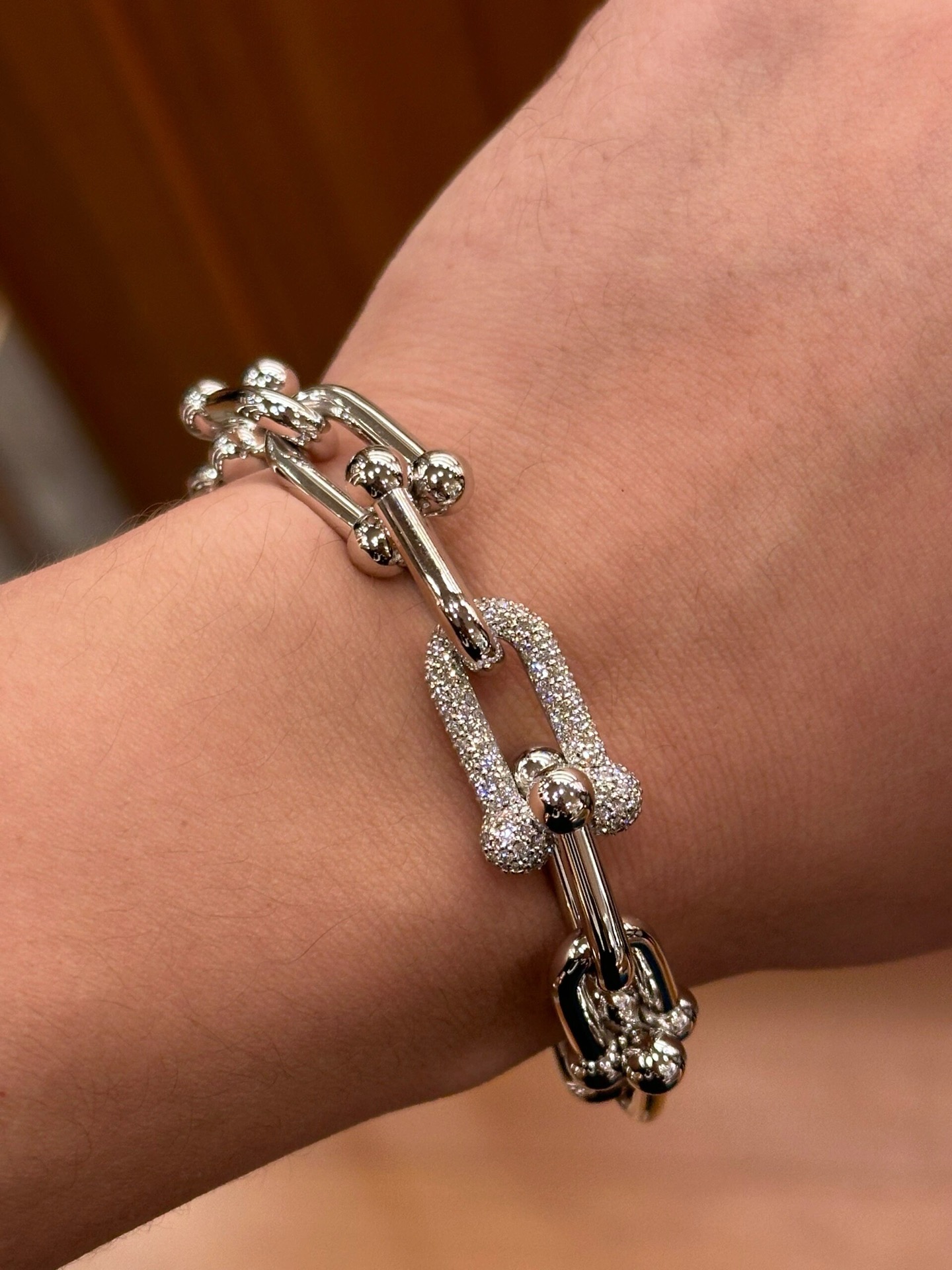 Tiffany & Co. Tiffany&co.hardwear系u形双链环竹节手链