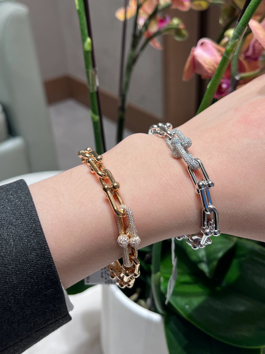 Tiffany & Co. Tiffany&co.hardwear系u形双链环竹节手链