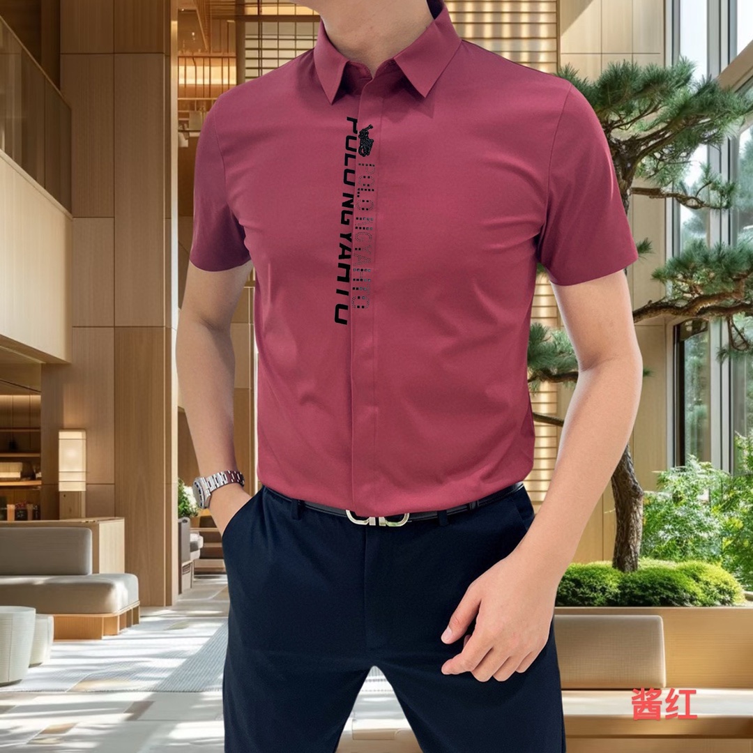 “High-End Silk Short-Sleeve Shirts for Spring/Summer 2025: P500 Pololav Lauren Collection”