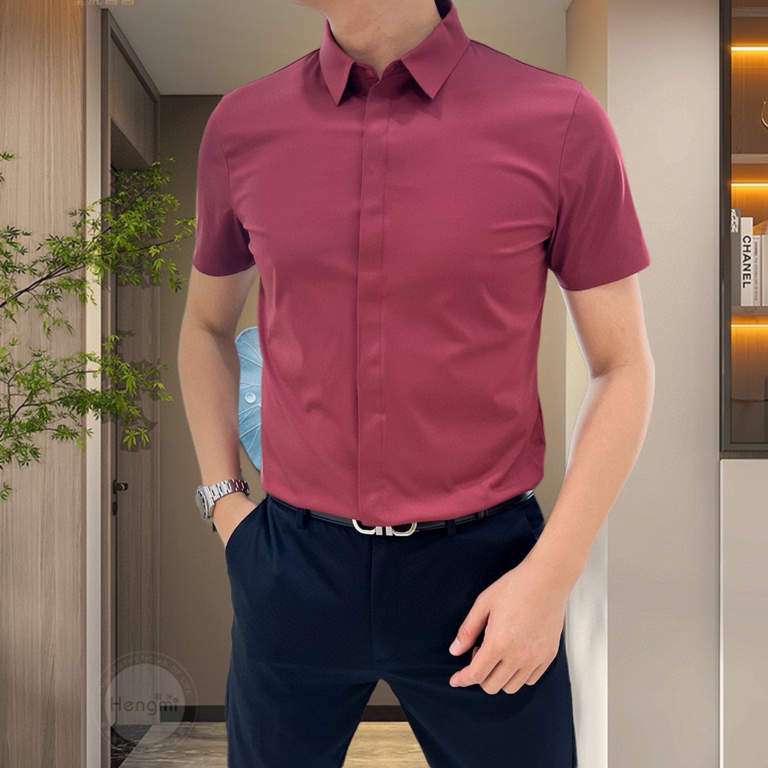 “Armani Amani 2025 Summer Short-Sleeve Shirts: High-End Tailoring and Eastern Aesthetic Design” - 图片 4
