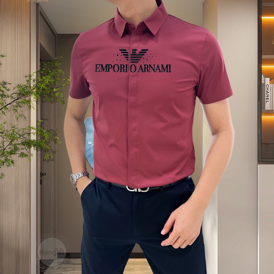 Armani Amani Spring/Summer 2025 Short-Sleeve Shirt: High-End Tailoring, Ice-Cracked Silk, Strategic Design - 图片 6