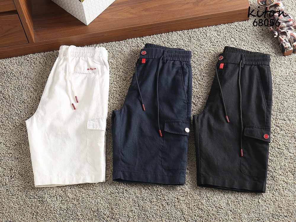 “Kiton 25SS Summer Shorts: High-quality Cotton, Fashionable Comfort, Classic Logo, Various Sizes”