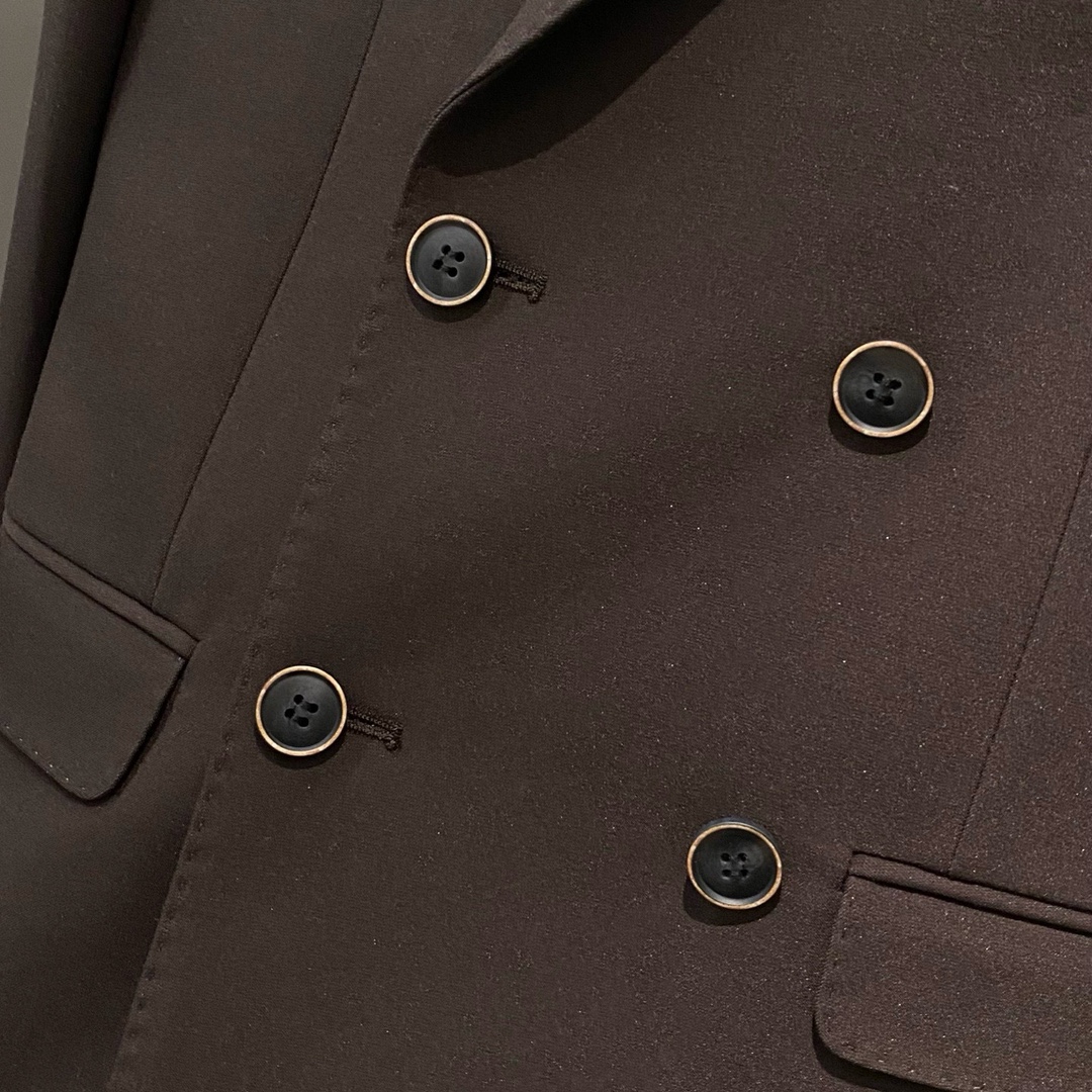 LV驴家 咖色双排扣套西 25Fw秋冬季新款咖色套装西服西装套装 -Loui*s男士套西潮流时尚的职场风