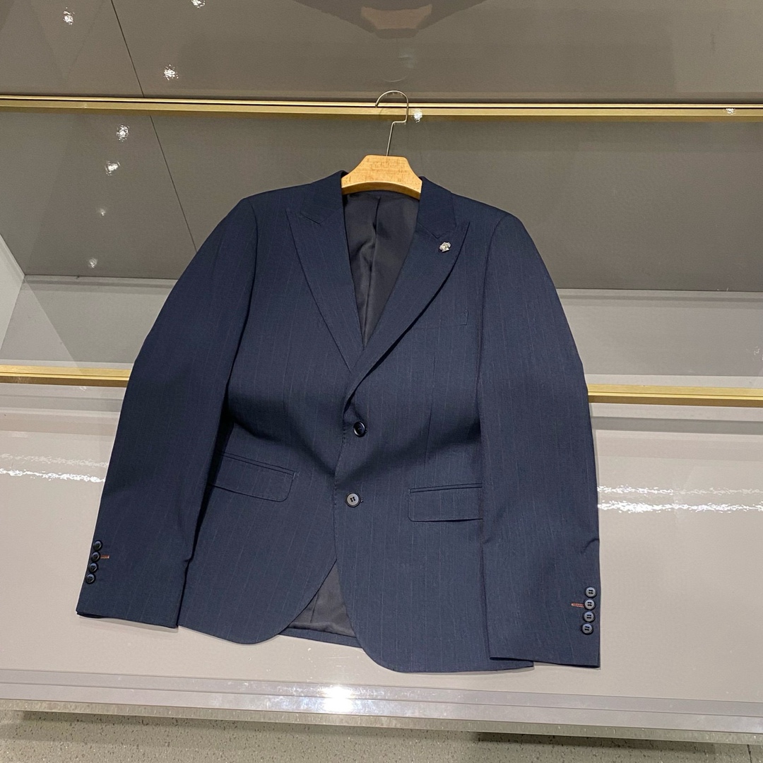 lP🆕诺悠翩雅 蓝色条纹套西 25Fw秋冬季新款条纹套装西服西装套装 -Loro Pian*a男士套西潮