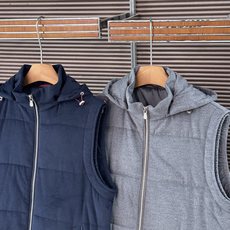 BC Brunello Cucinelli/布鲁内洛·库奇内利 25新品秋冬羊毛混纺可脱卸连帽立领棉无袖 BC Brunello Cucinelli/布鲁内洛·库奇内利 25新品秋冬羊毛混纺可脱卸连帽立领棉无袖