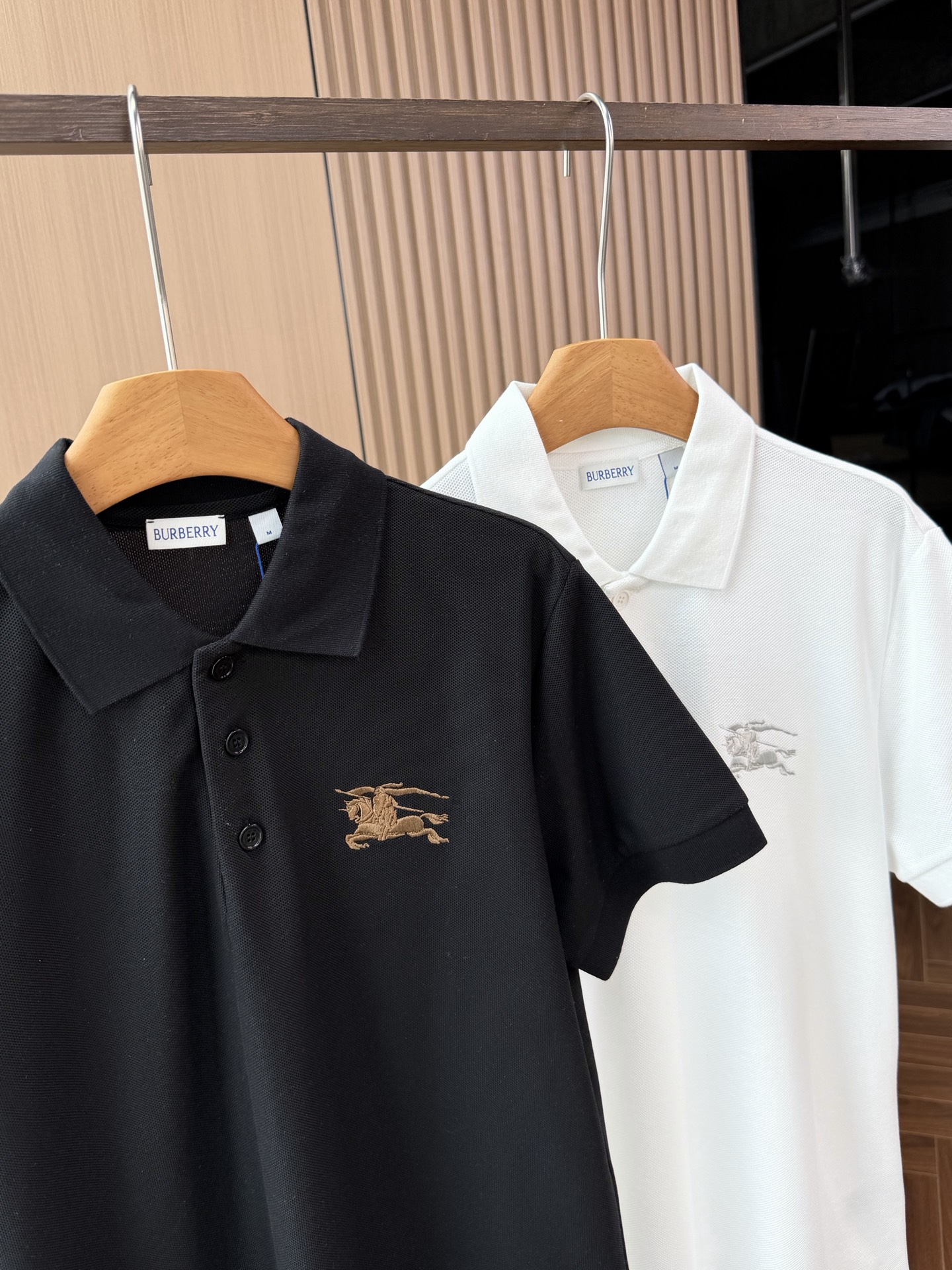 Burberry/巴宝莉 26新品男装专属🐎标识珠地网眼布Polo衫 2色可选：白色 黑色男士精品 网眼