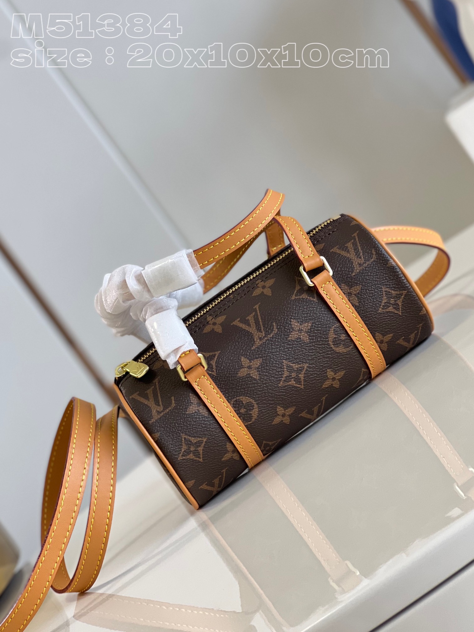顶级原单M51384老花小号复古VINTAGE圆筒包现专柜已经停售！只能在中古二手店购入！订制老花面料搭
