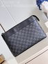 High Quality Replica Designer Louis Vuitton Clutches & Pouch Bags Black Grid Monogram Eclipse Canvas Pochette M82543