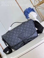 Louis Vuitton LV Montsouris Messenger Bags Black Monogram Canvas Fabric M46685