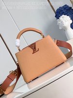 Louis Vuitton LV Capucines Bags Handbags Brown Yellow Calfskin Cowhide M48865