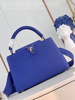 Quality AAA+ Replica
 Louis Vuitton LV Capucines Knockoff
 Bags Handbags Blue Calfskin Cowhide M48865