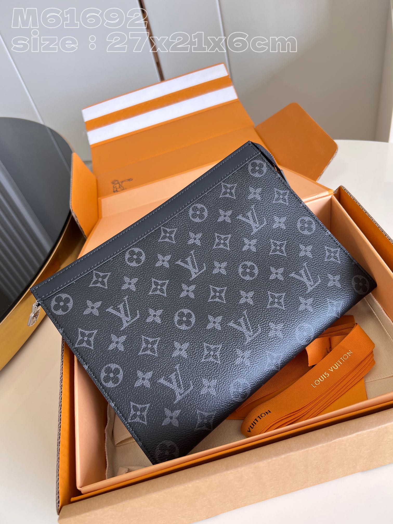 Louis Vuitton Bags Handbags Black Grey Monogram Canvas Pochette M61692