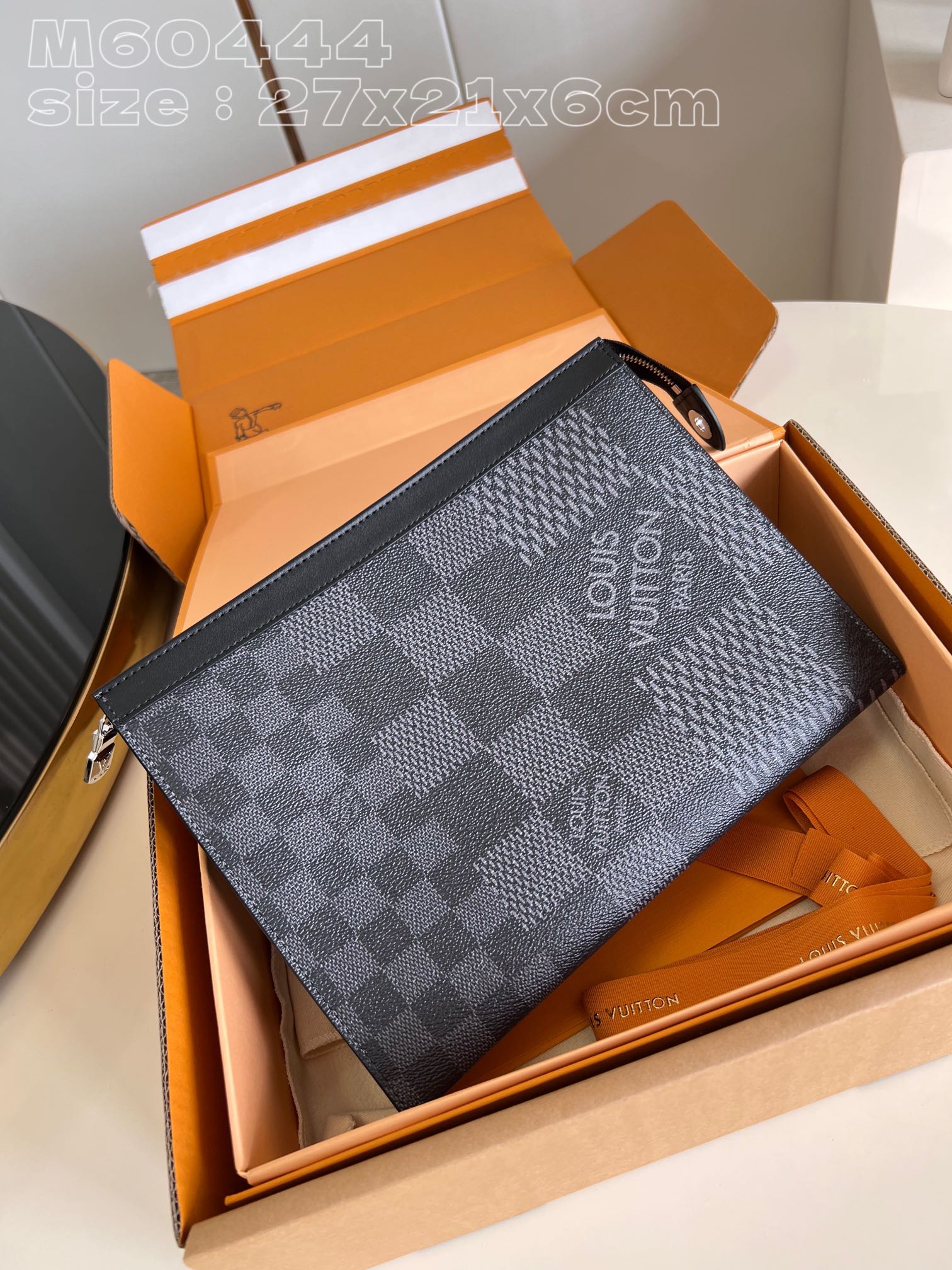 Louis Vuitton Clutches & Pouch Bags Damier Graphite Canvas Pochette N60444