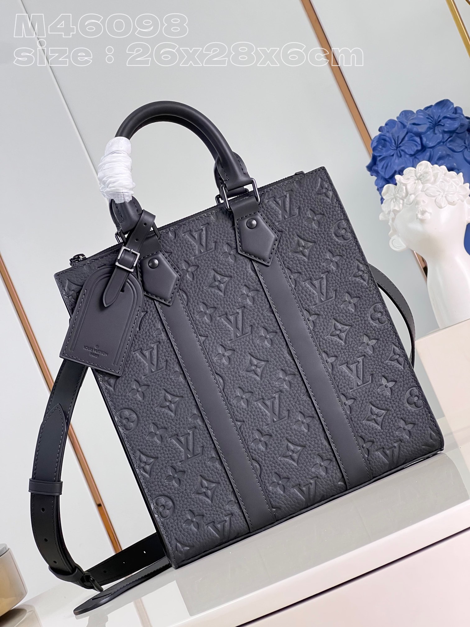 First Copy
 Louis Vuitton LV Sac Plat Bags Handbags Blue Taurillon M46098