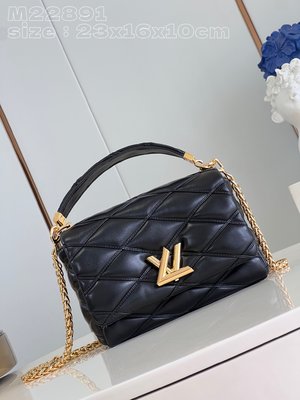 Louis Vuitton Top Bags Handbags Black Sheepskin LV Twist Chains M22891