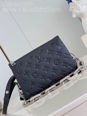 Louis Vuitton LV Coussin Bags Handbags Black Sheepskin Chains M23078
