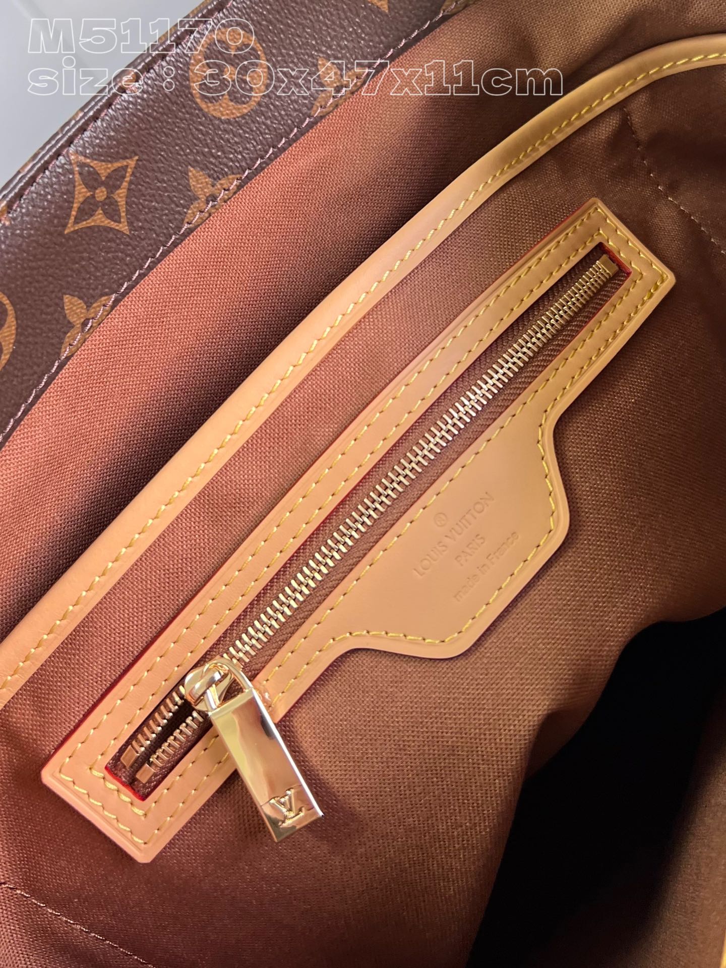 顶级原单M51170老花中古薇薇安购物袋采用经典柔软Monogram面料搭配变色黄皮饰边织物内衬以一个日