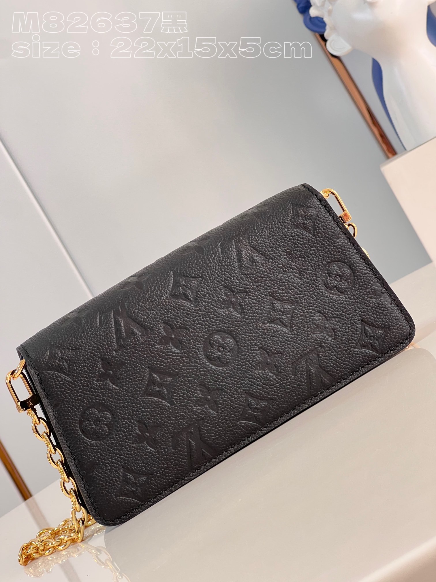 顶级原单M82637黑WalletOnChainMetis手袋取材粒面MonogramEmpreinte